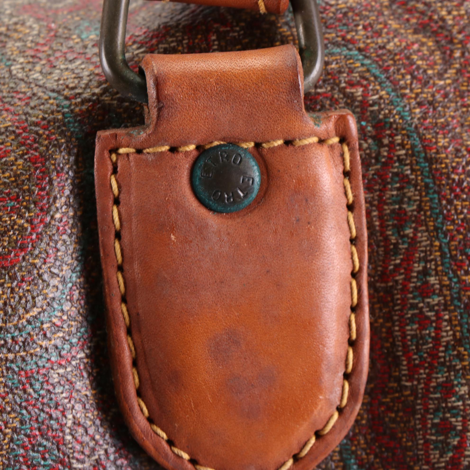 ETRO Boston Bag in Paisley Coated Canvas and Leather