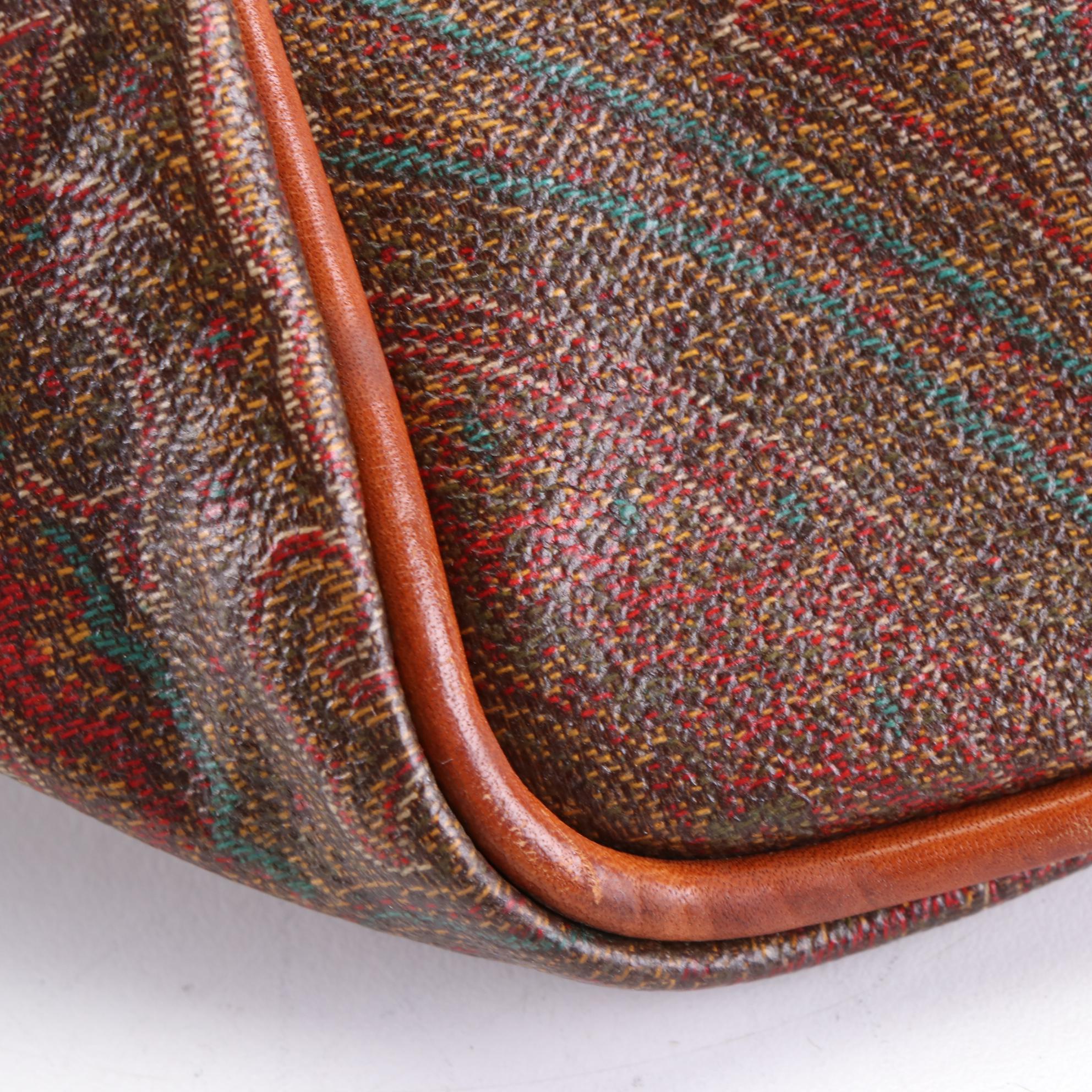 ETRO Boston Bag in Paisley Coated Canvas and Leather