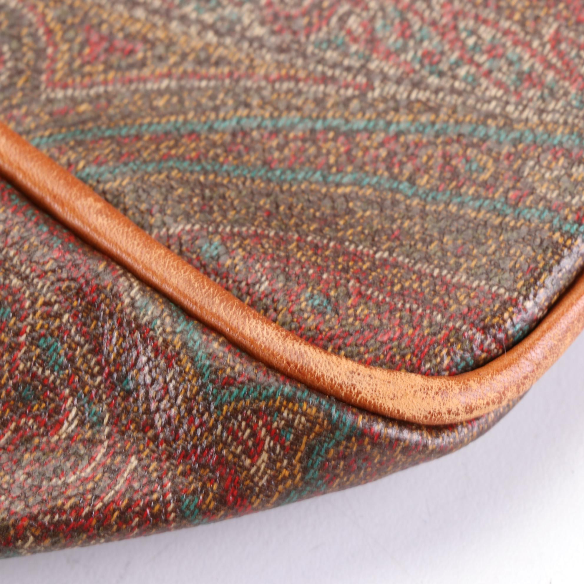 ETRO Boston Bag in Paisley Coated Canvas and Leather