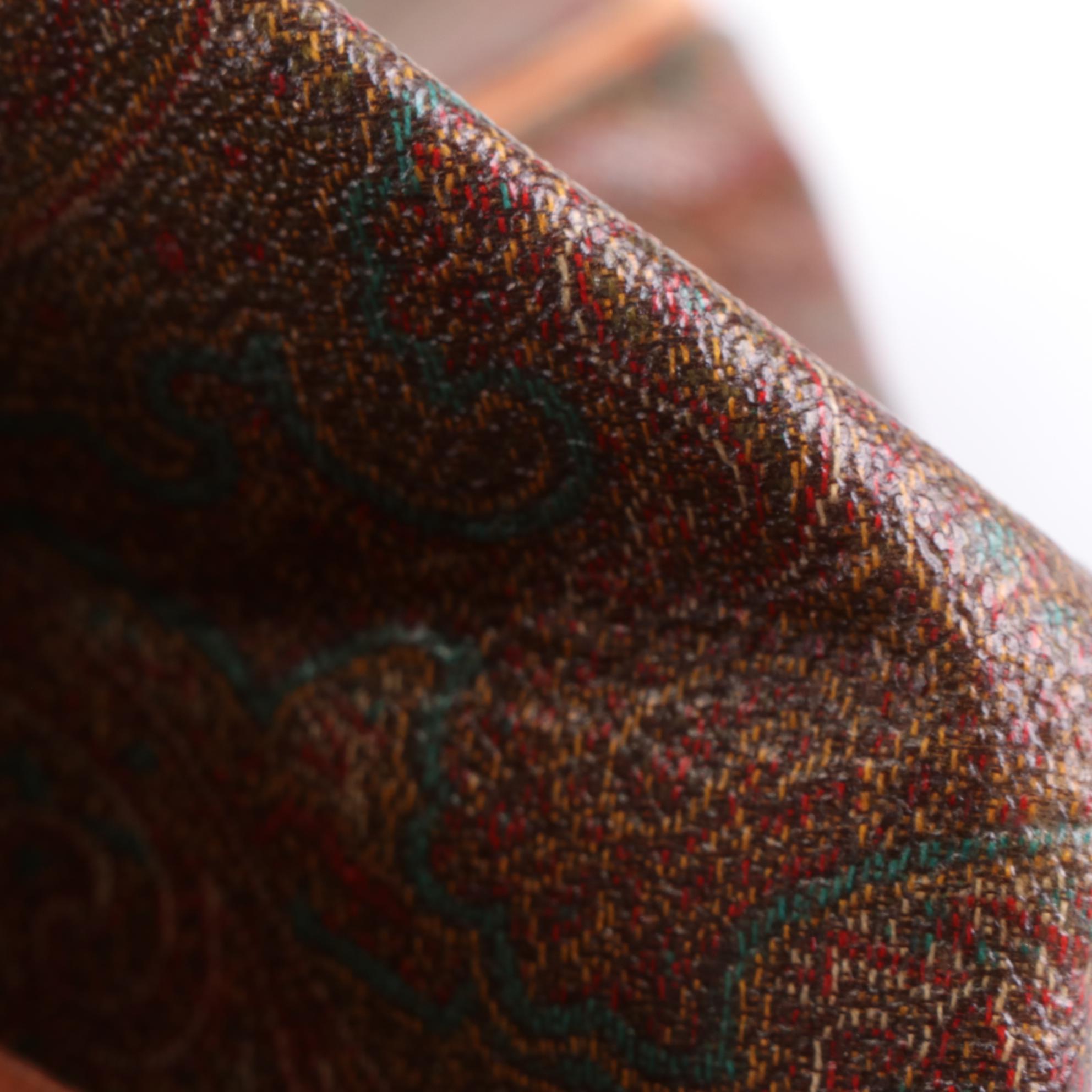 ETRO Boston Bag in Paisley Coated Canvas and Leather