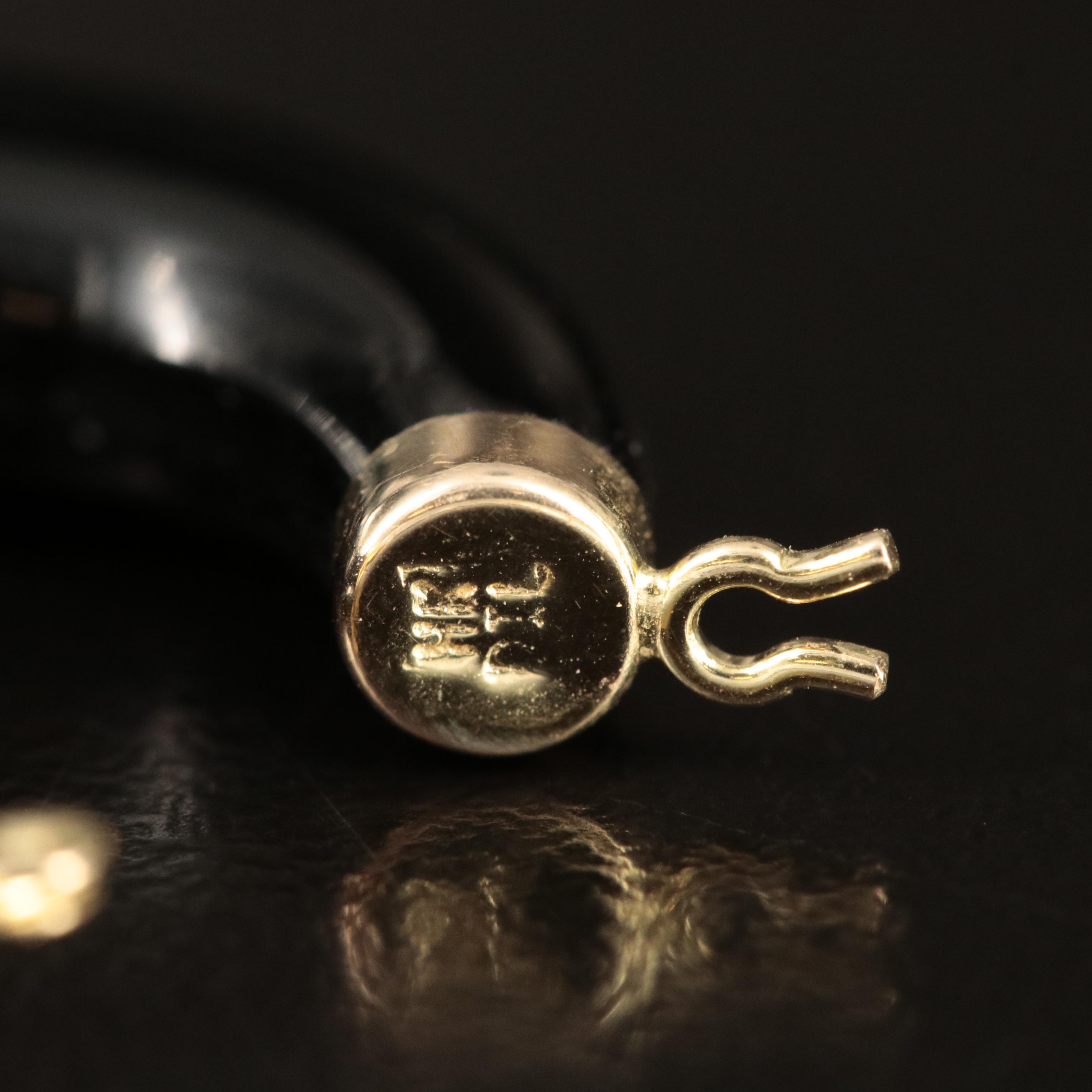 14K Black Onyx Hoop Earrings