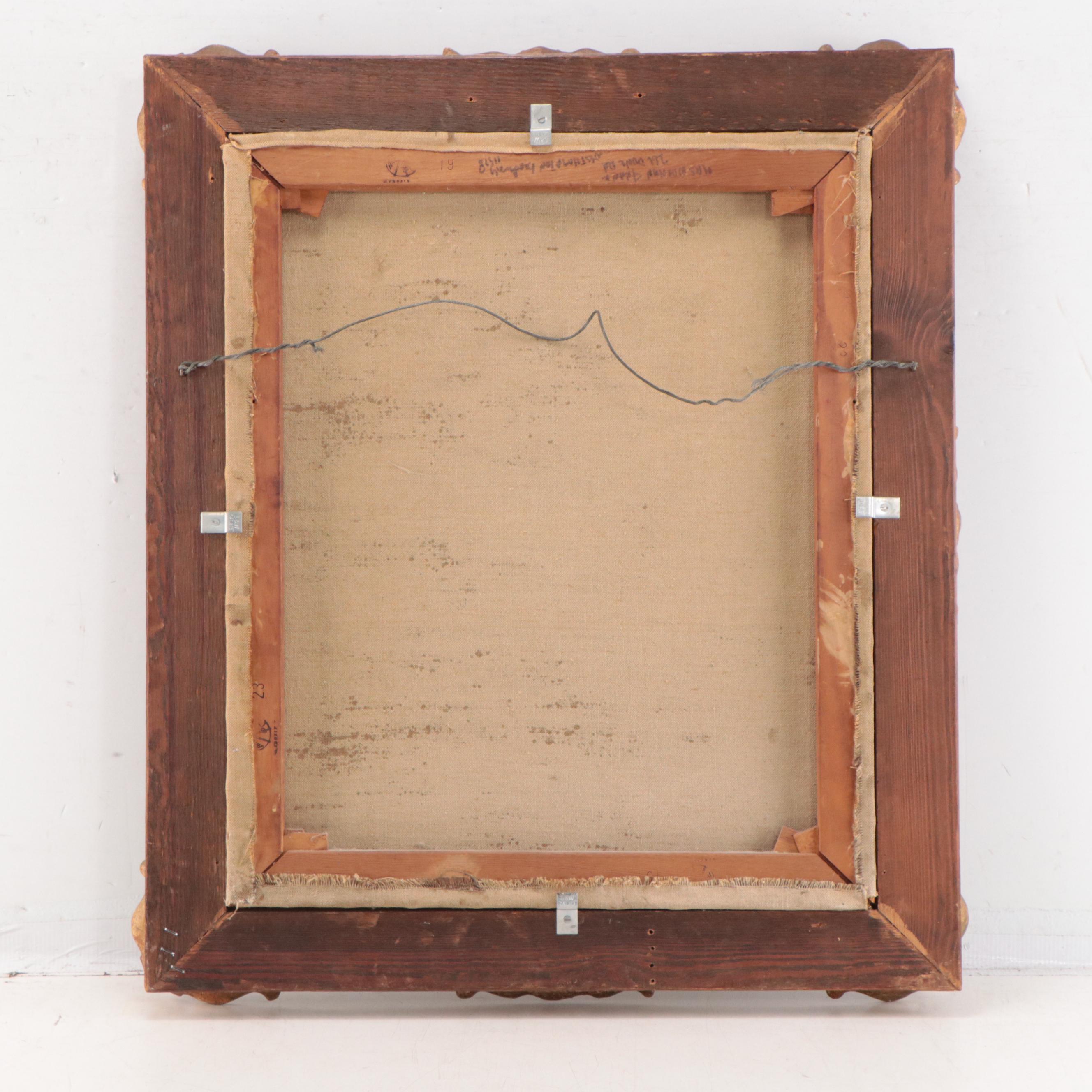 Portrait Oil Painting of Young Girl With Brush, Late 18th Century