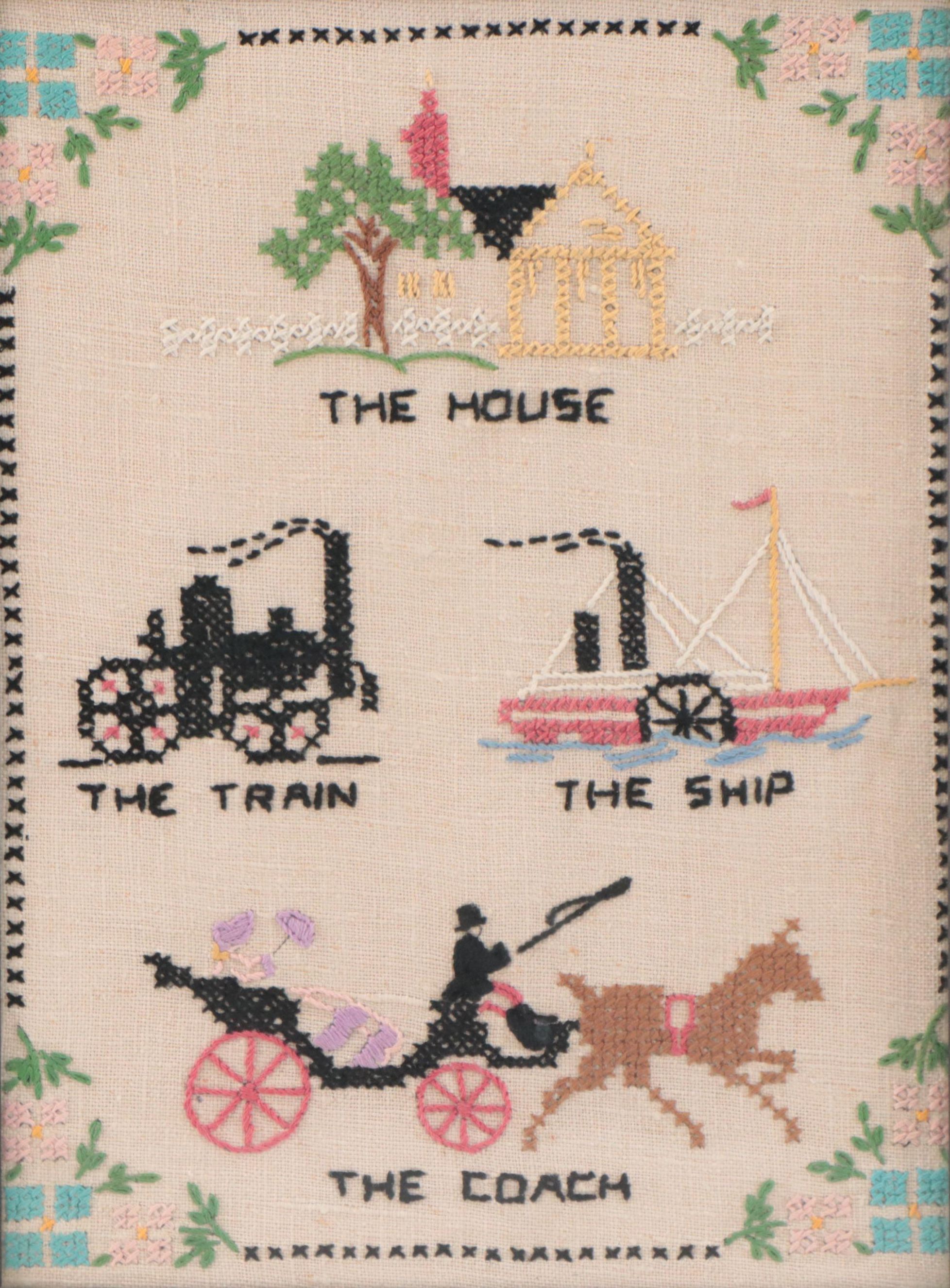 Cross-Stitch Embroidery Decorative Textile Sampler