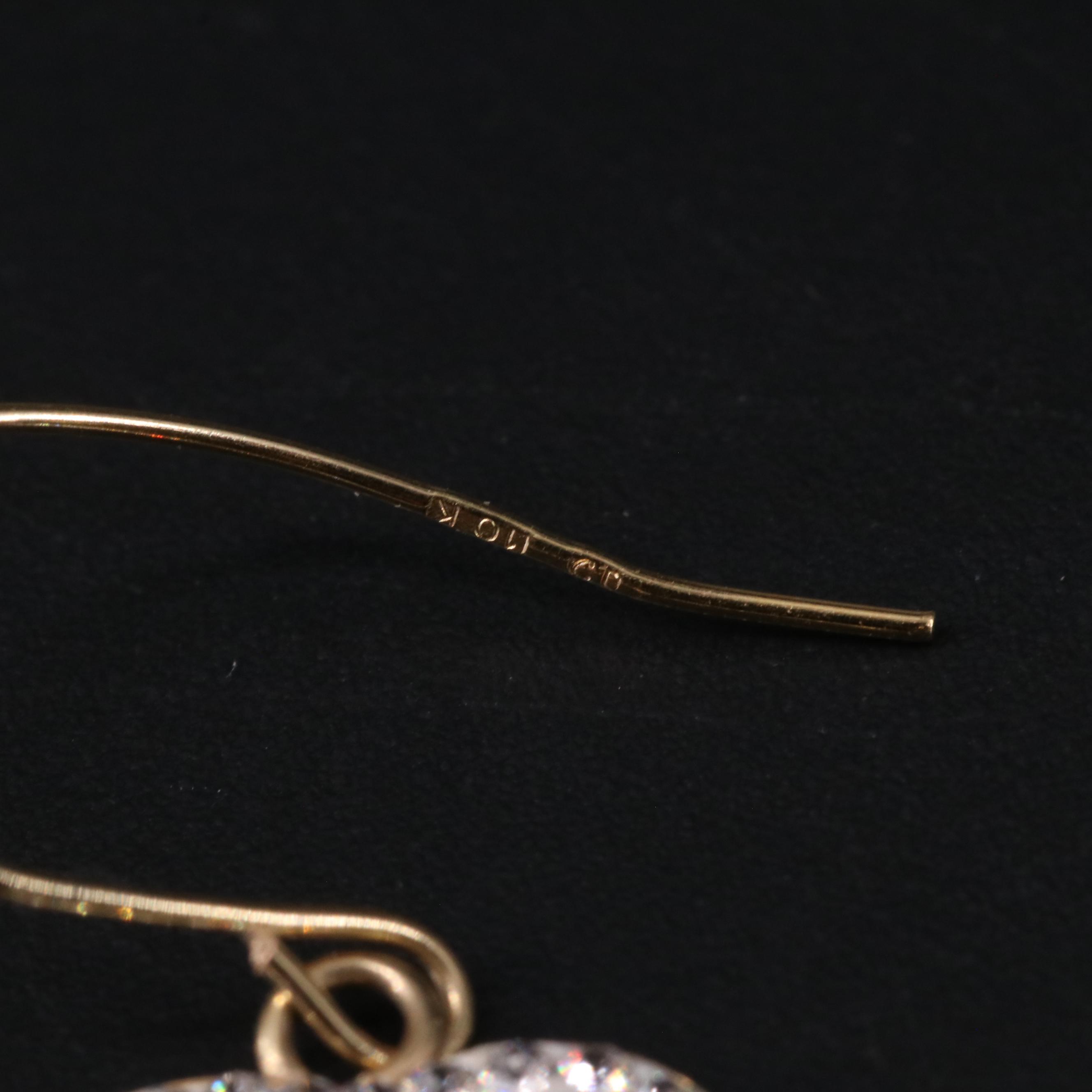 14K Heart Shape Dangle Earrings