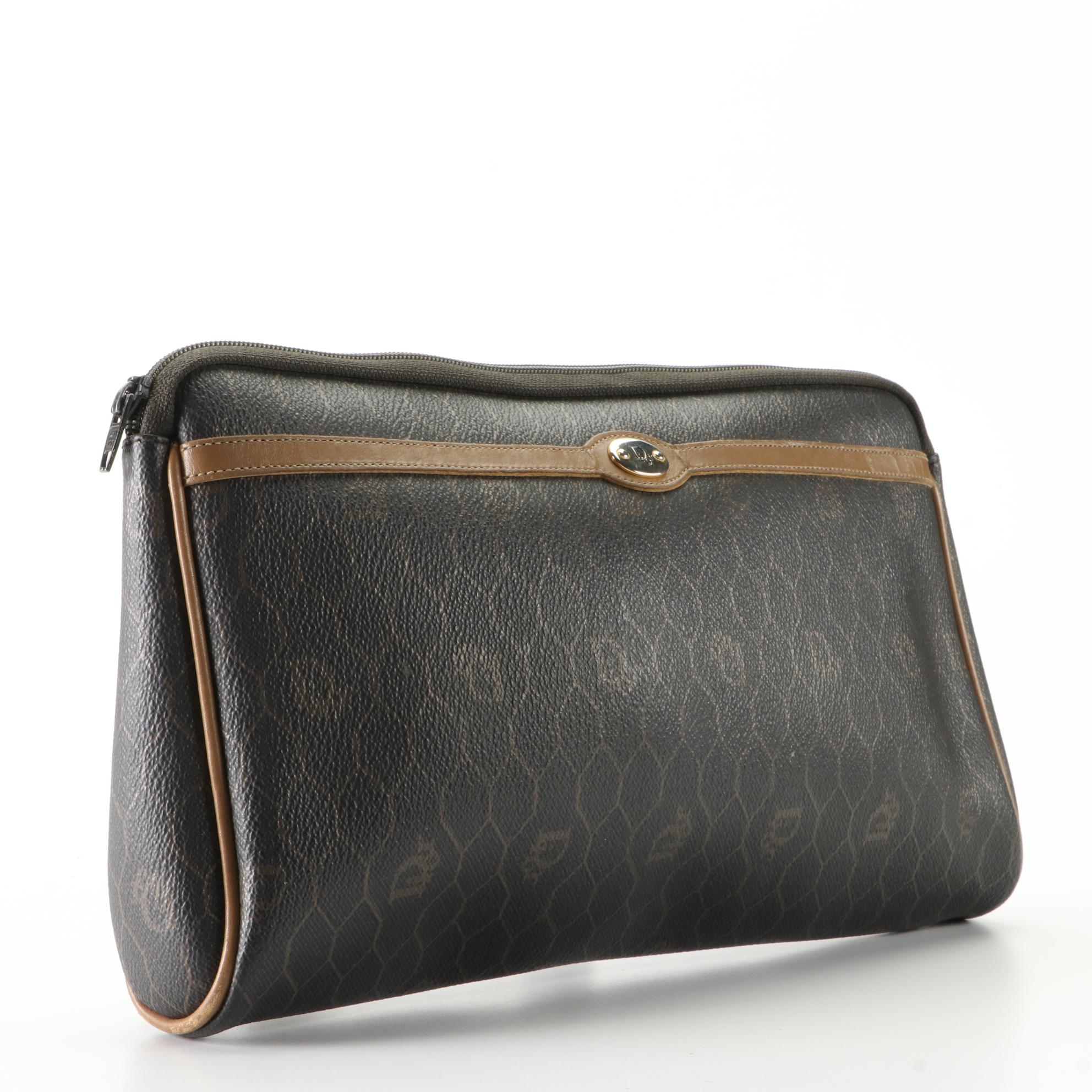 Christian Dior Toiletry Case in Honeycomb Coated Canvas and Leather