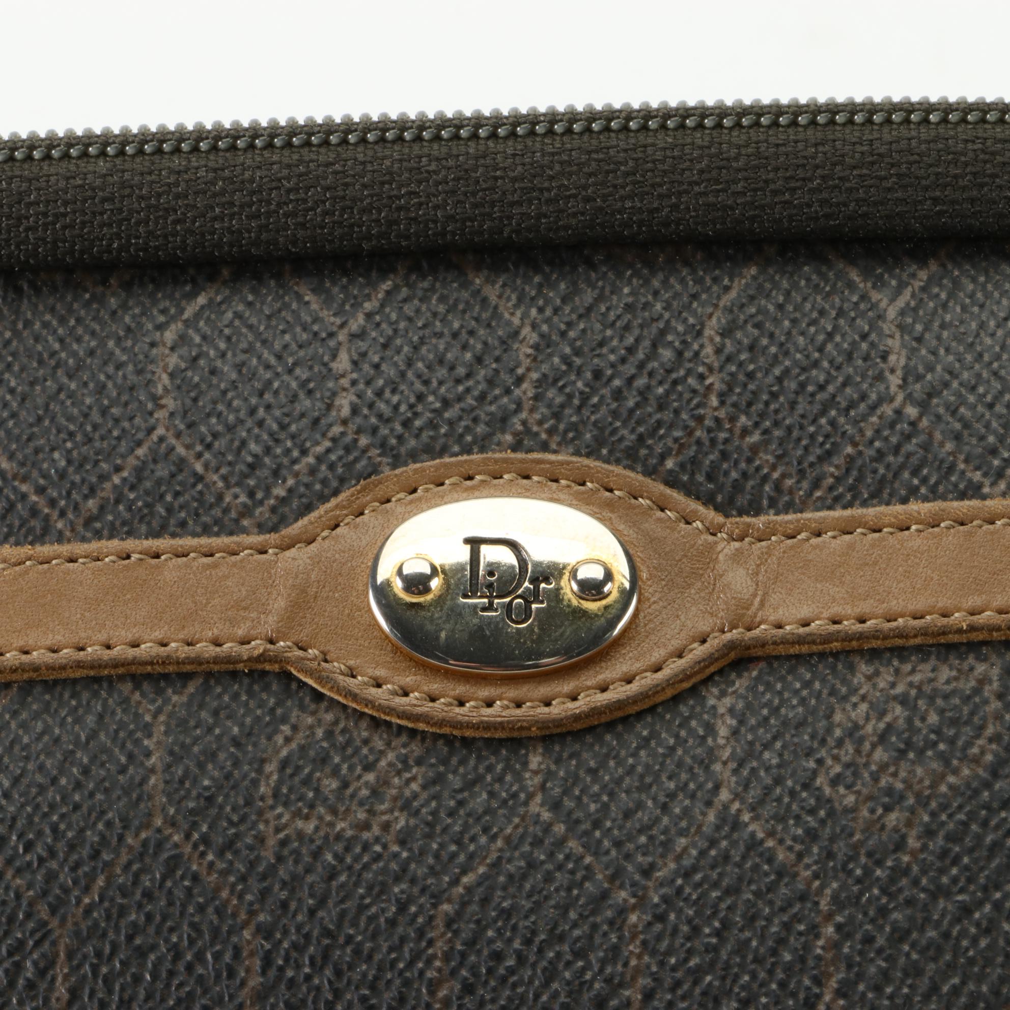 Christian Dior Toiletry Case in Honeycomb Coated Canvas and Leather