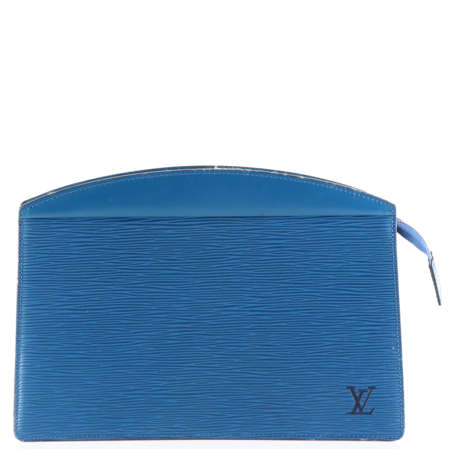 Louis Vuitton Trousse Crete in Toledo Blue Epi and Smooth Leather