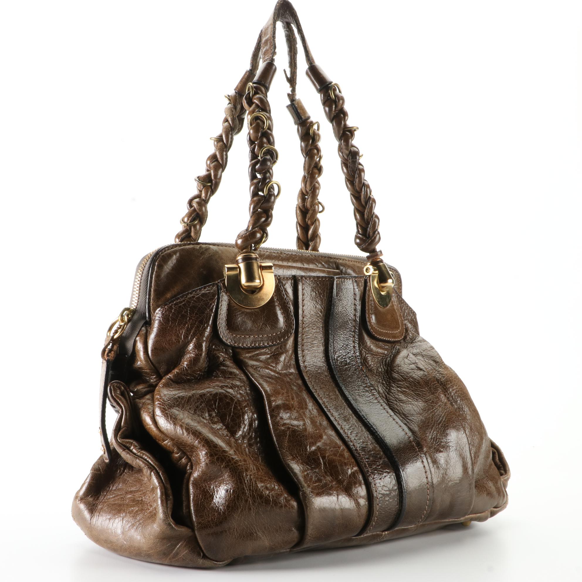 Chloé Heloise Shoulder Bag in Leather with Braided Straps