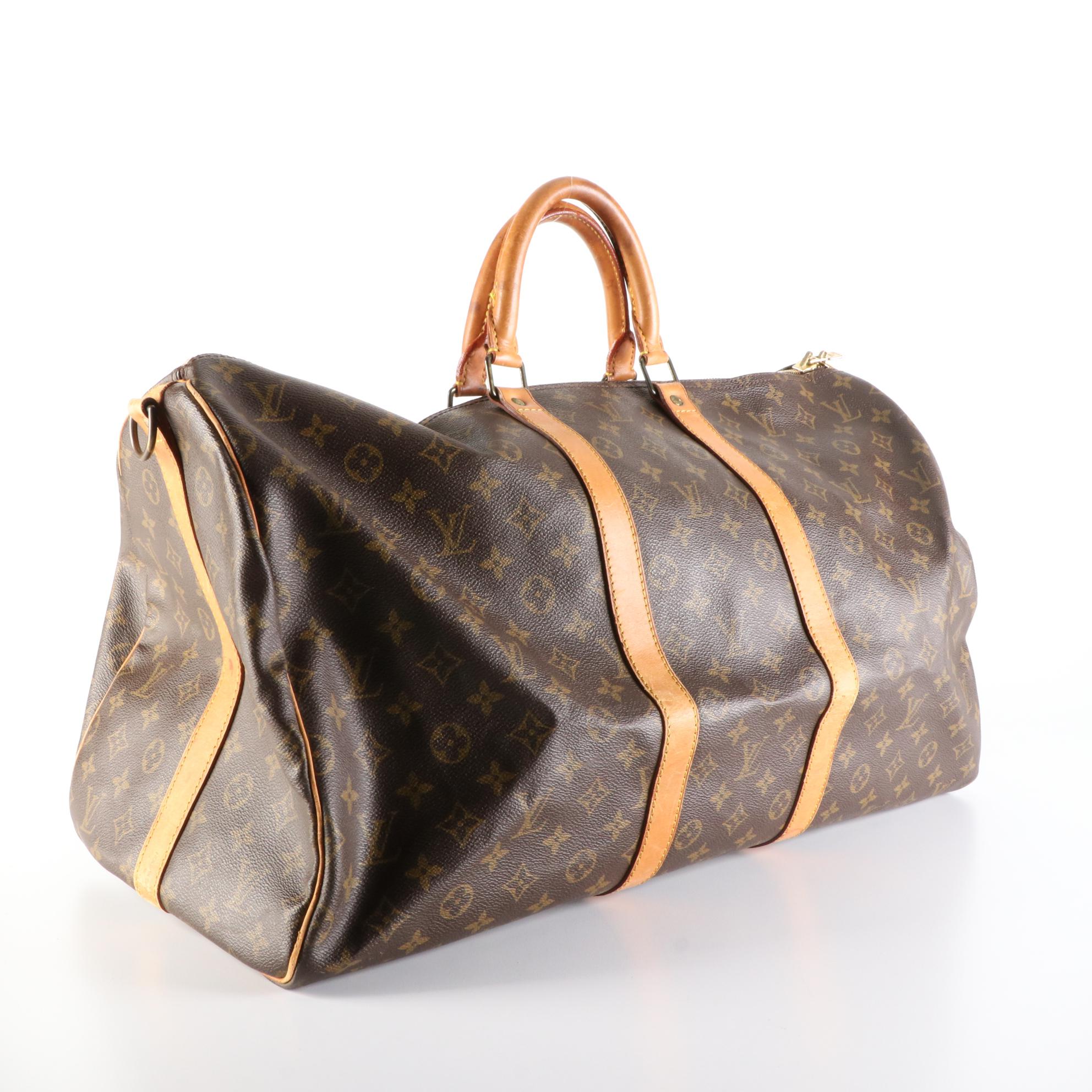 Louis Vuitton Keepall 55 Bandoulière in Monogram Canvas and Vachetta Leather