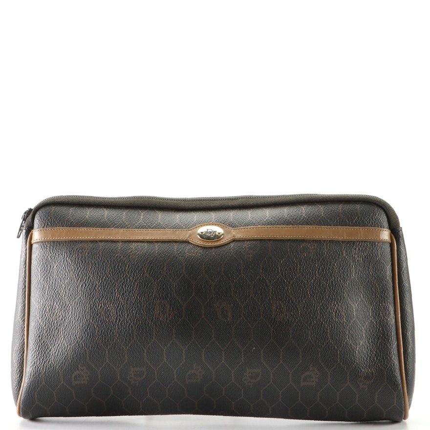 Christian Dior Toiletry Case in Honeycomb Coated Canvas and Leather