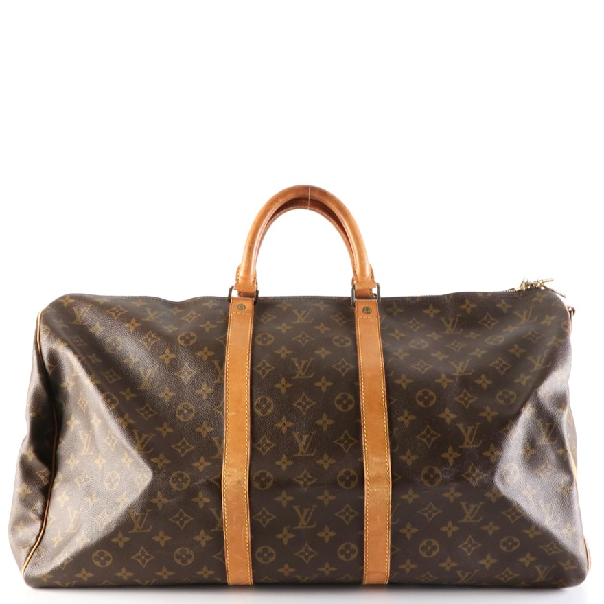 Louis Vuitton Keepall 55 Bandoulière in Monogram Canvas and Vachetta Leather