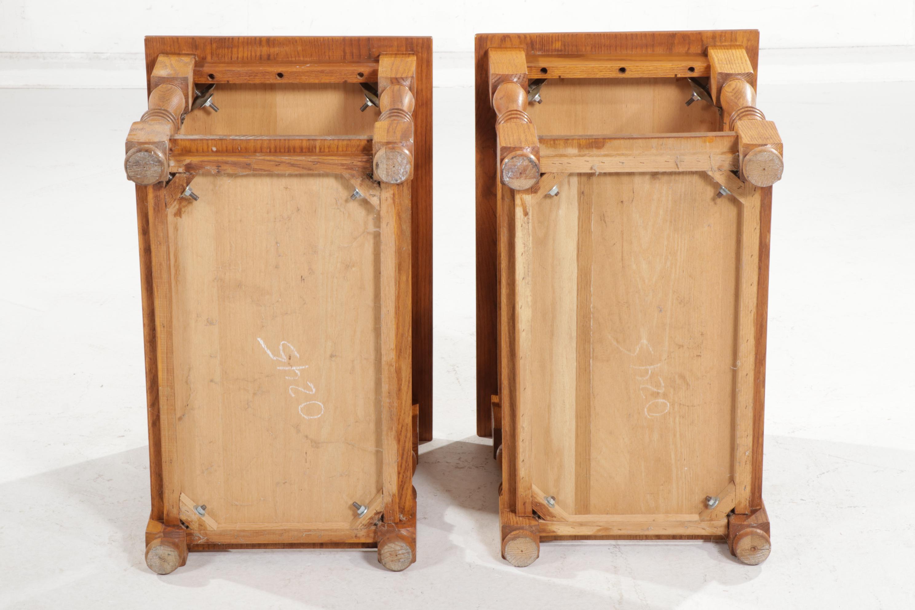 Pair of Oak Side Tables, 21st Century