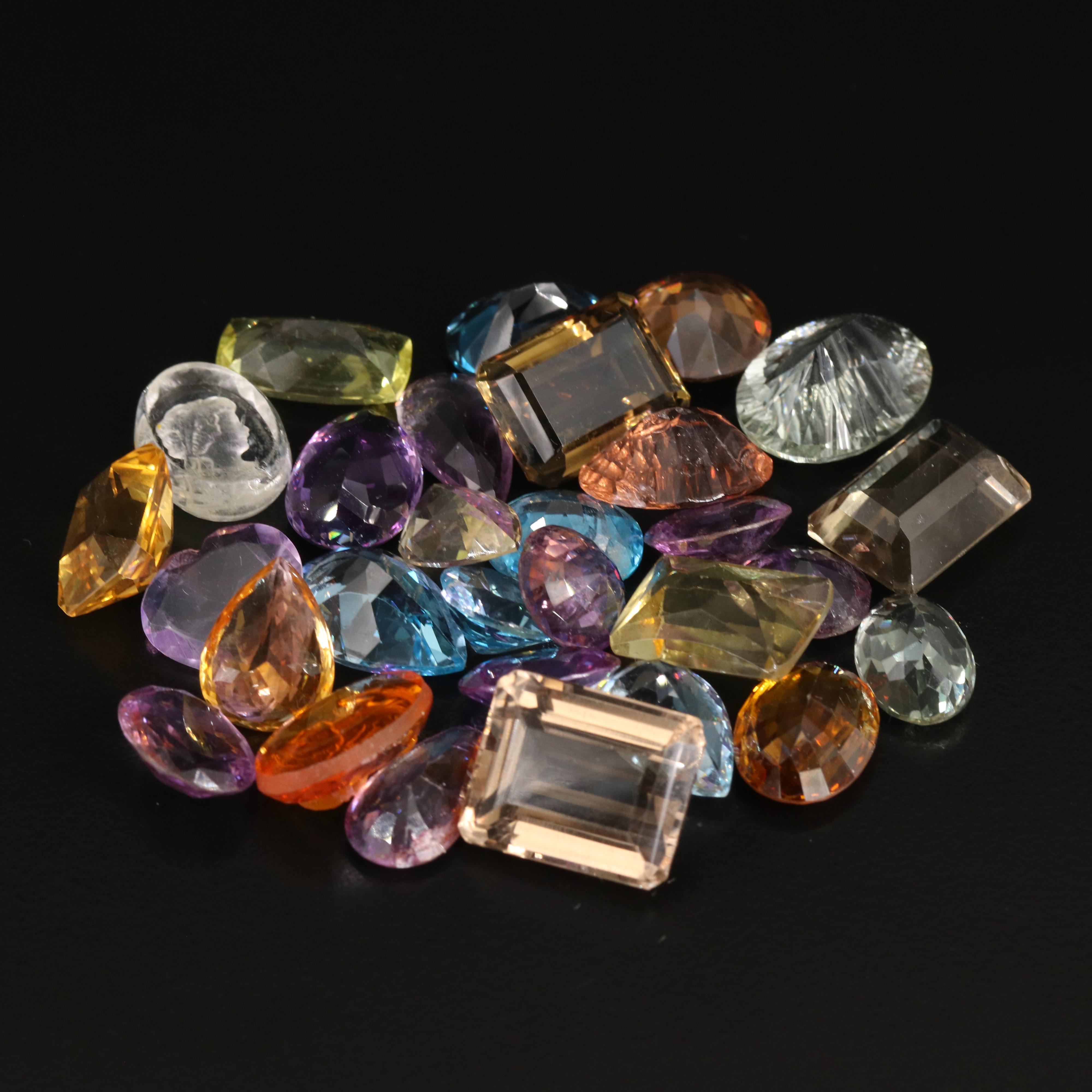 Loose 275.68 CTW Gemstones Including Amethyst, Topaz and Smoky Quartz