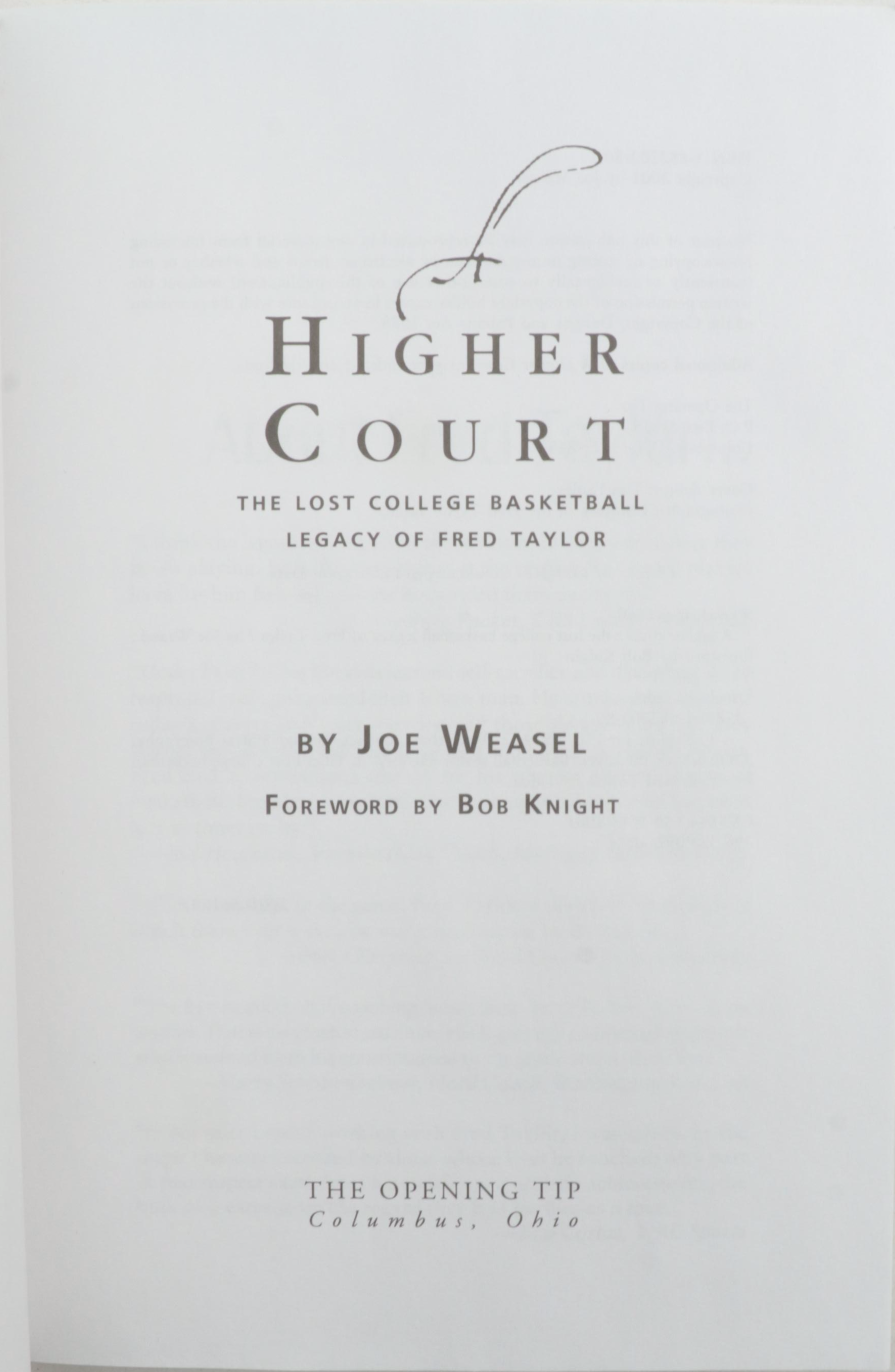 Signed "A Higher Court" by Joe Weasel with Other Signed Sports Books