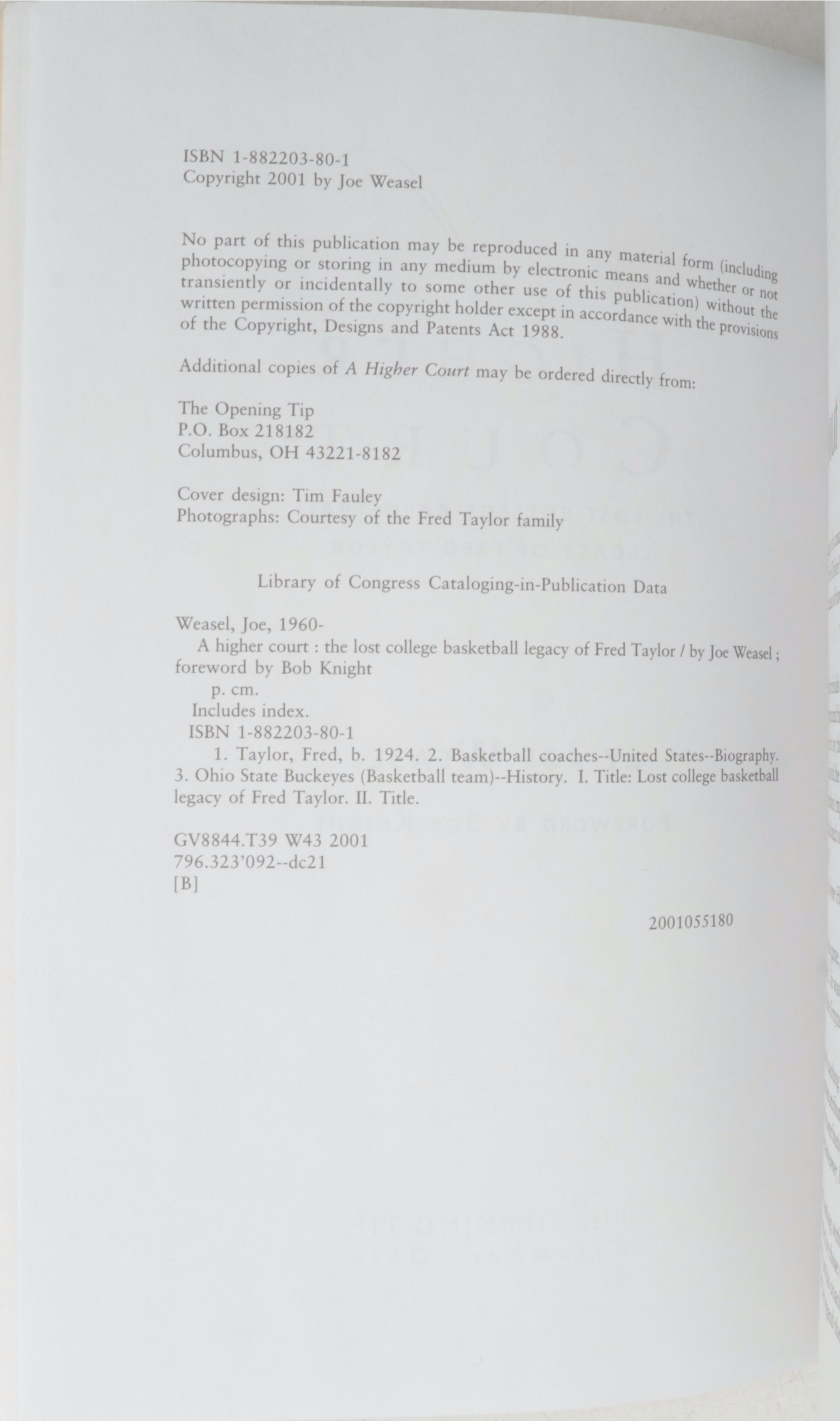 Signed "A Higher Court" by Joe Weasel with Other Signed Sports Books