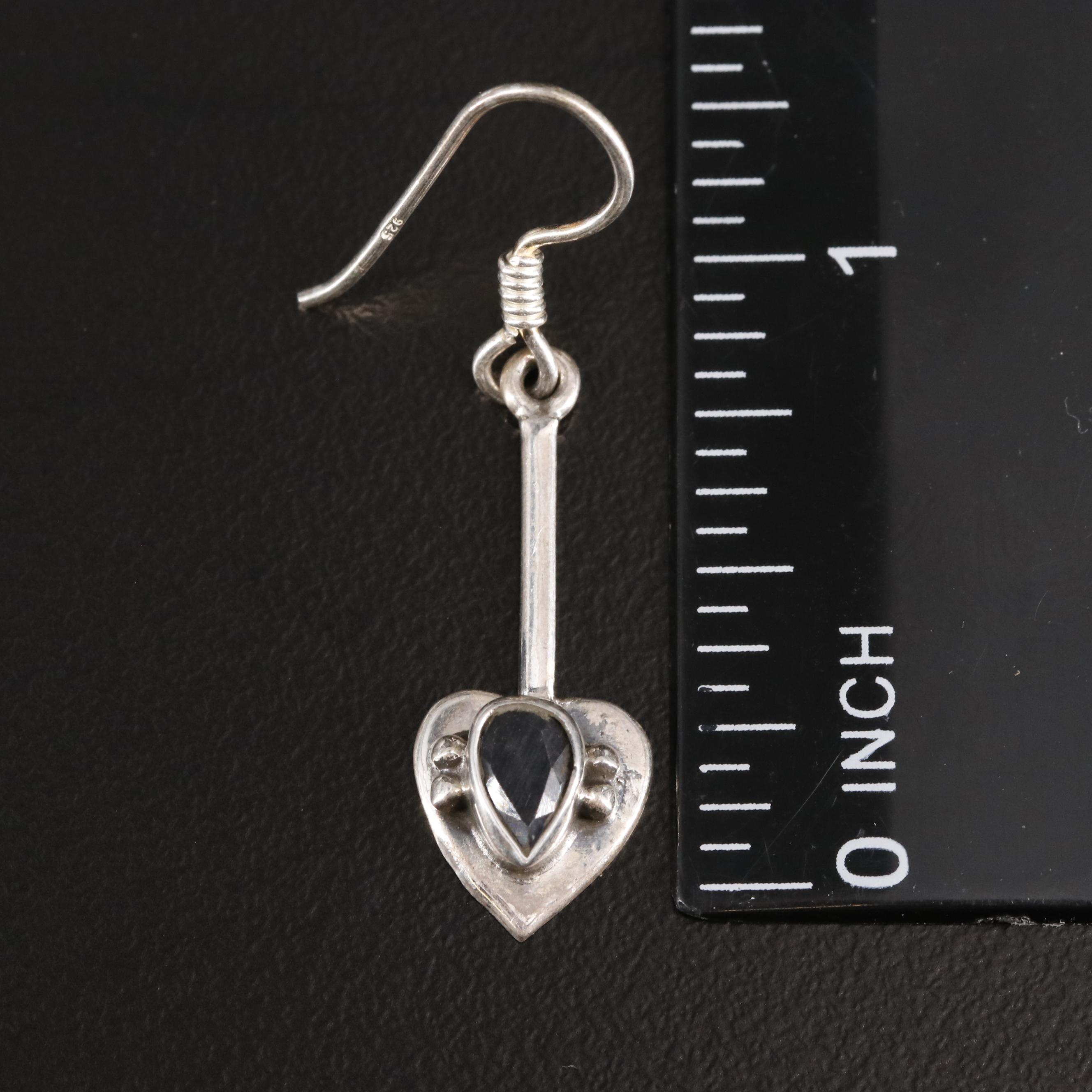 Sterling Sapphire Dangle Earrings