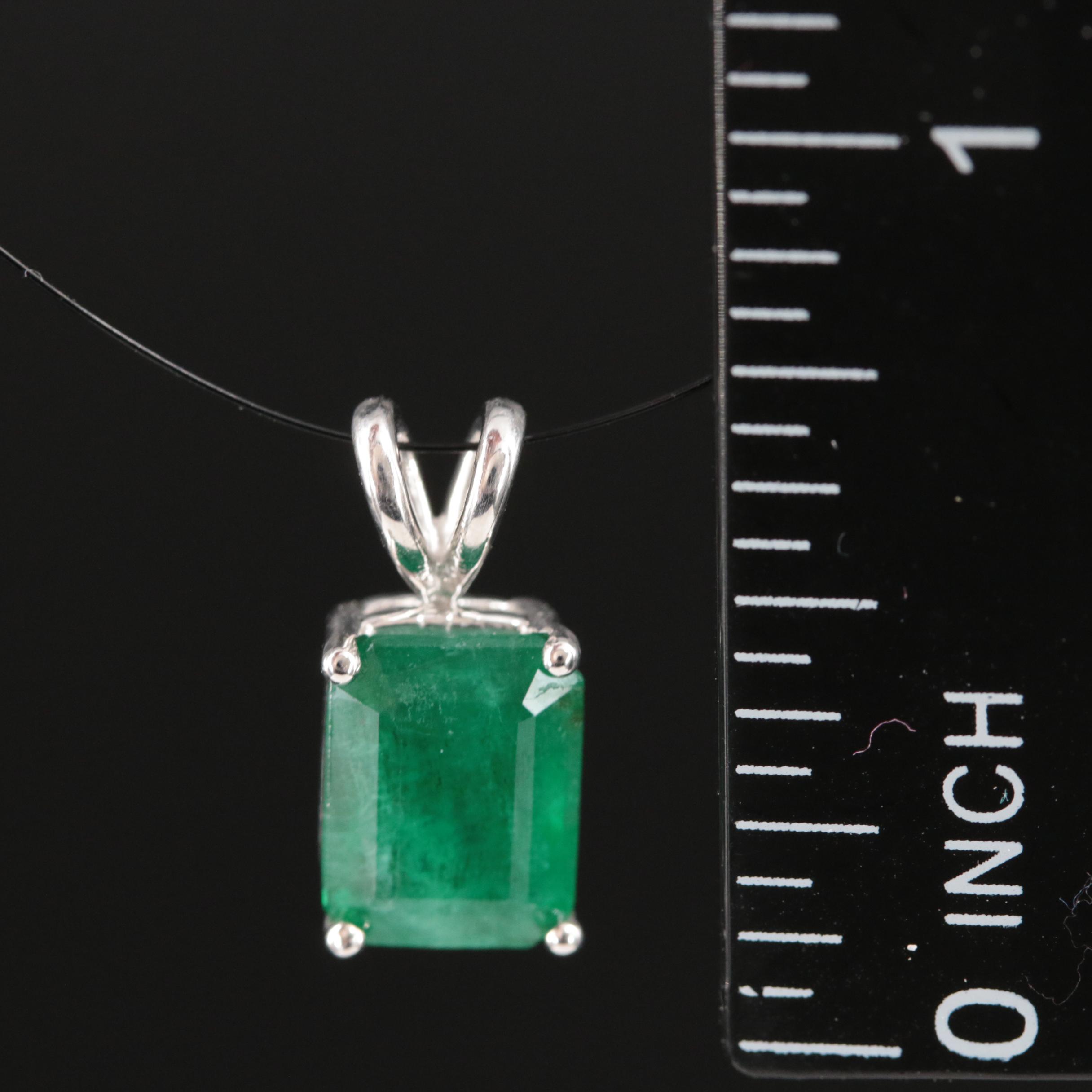 14K 2.30 CT Emerald Pendant