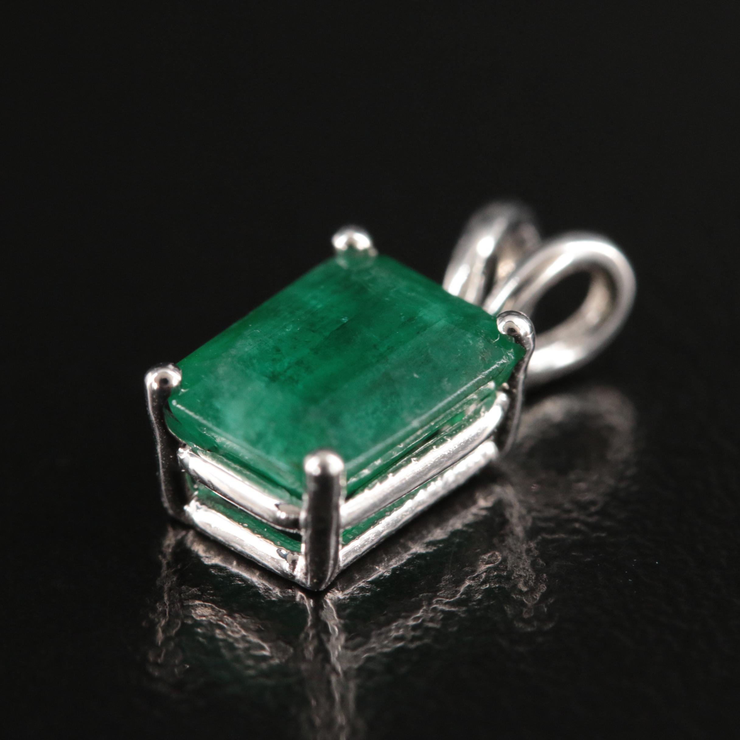 14K 2.30 CT Emerald Pendant