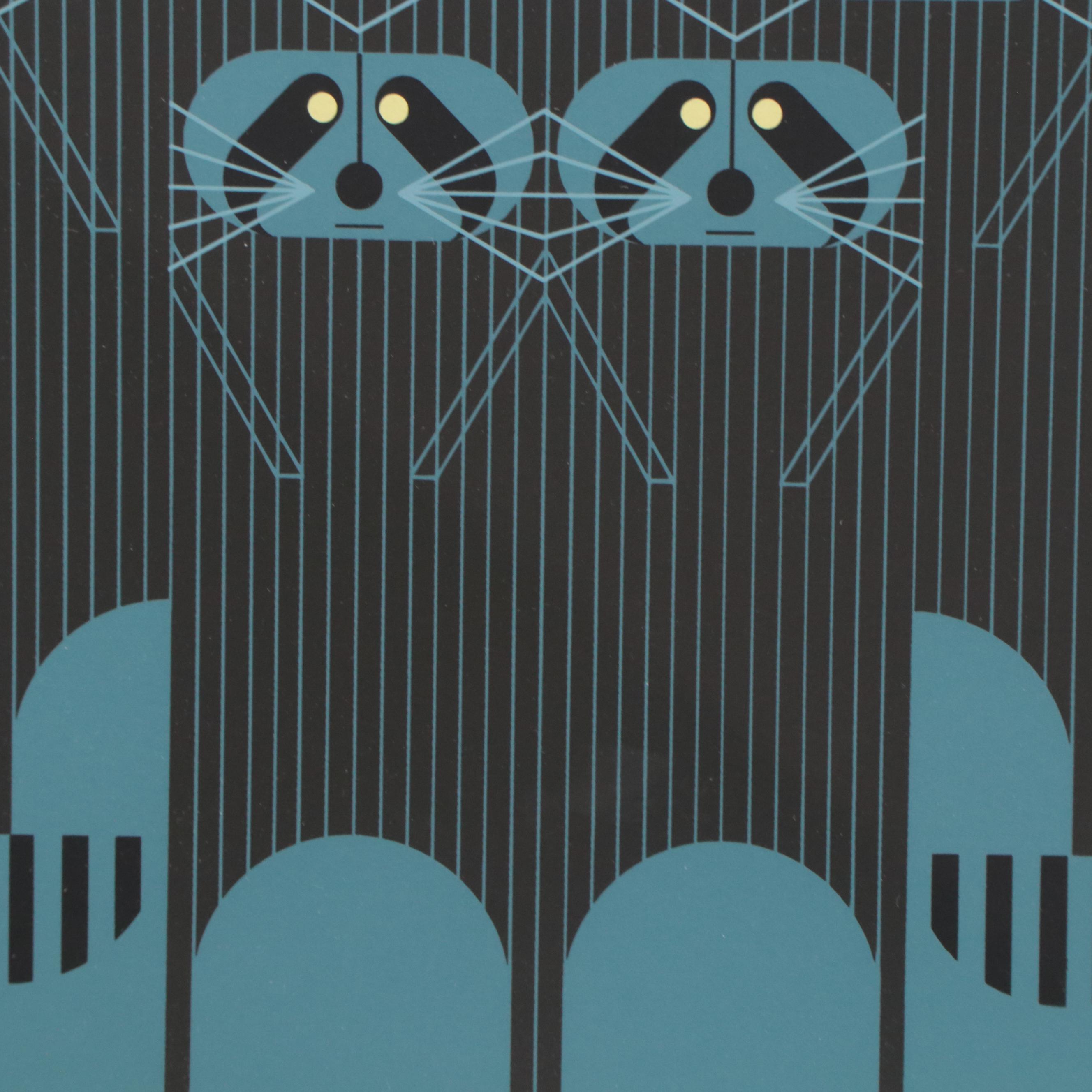 Charley Harper Serigraph "Raccpack," 1975