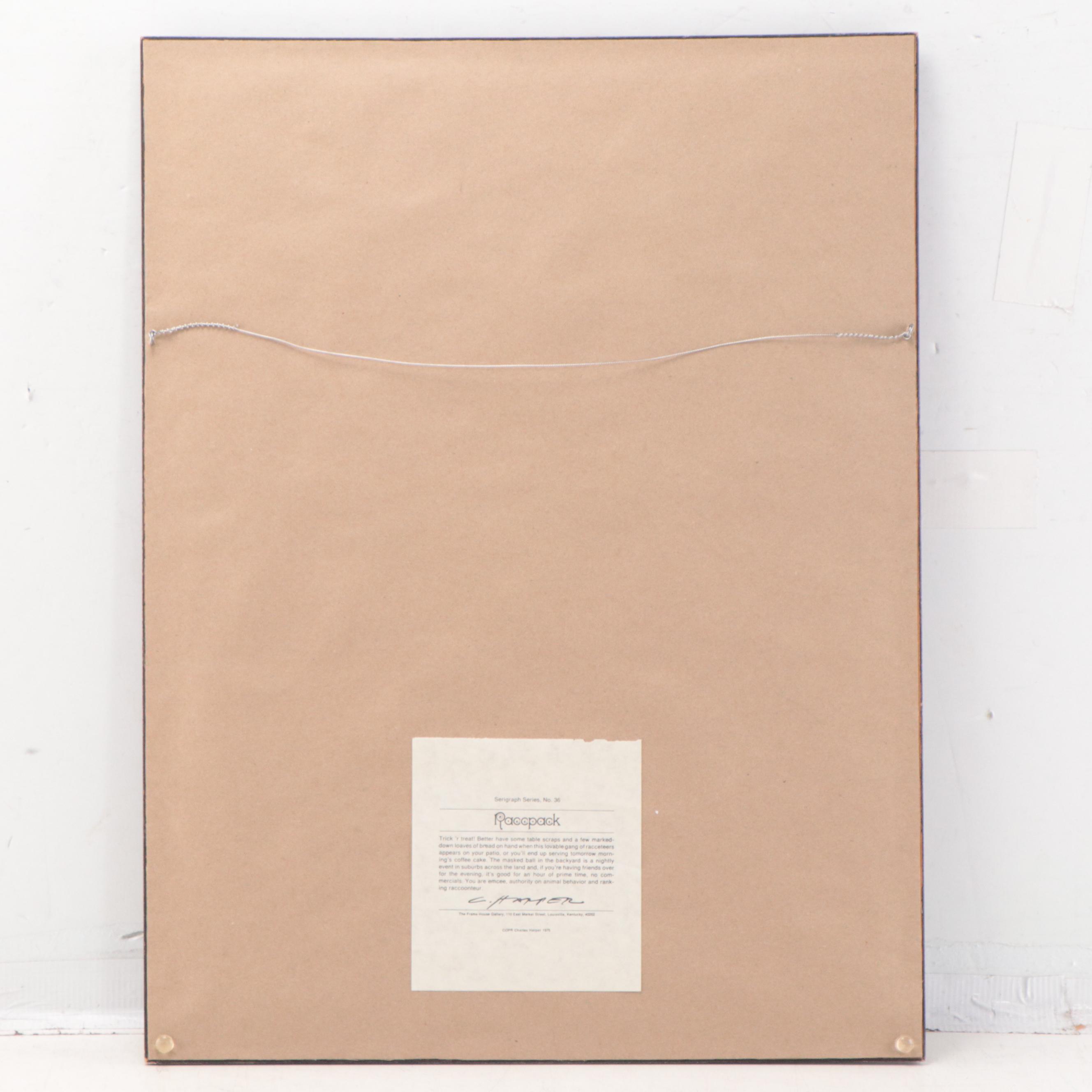 Charley Harper Serigraph "Raccpack," 1975