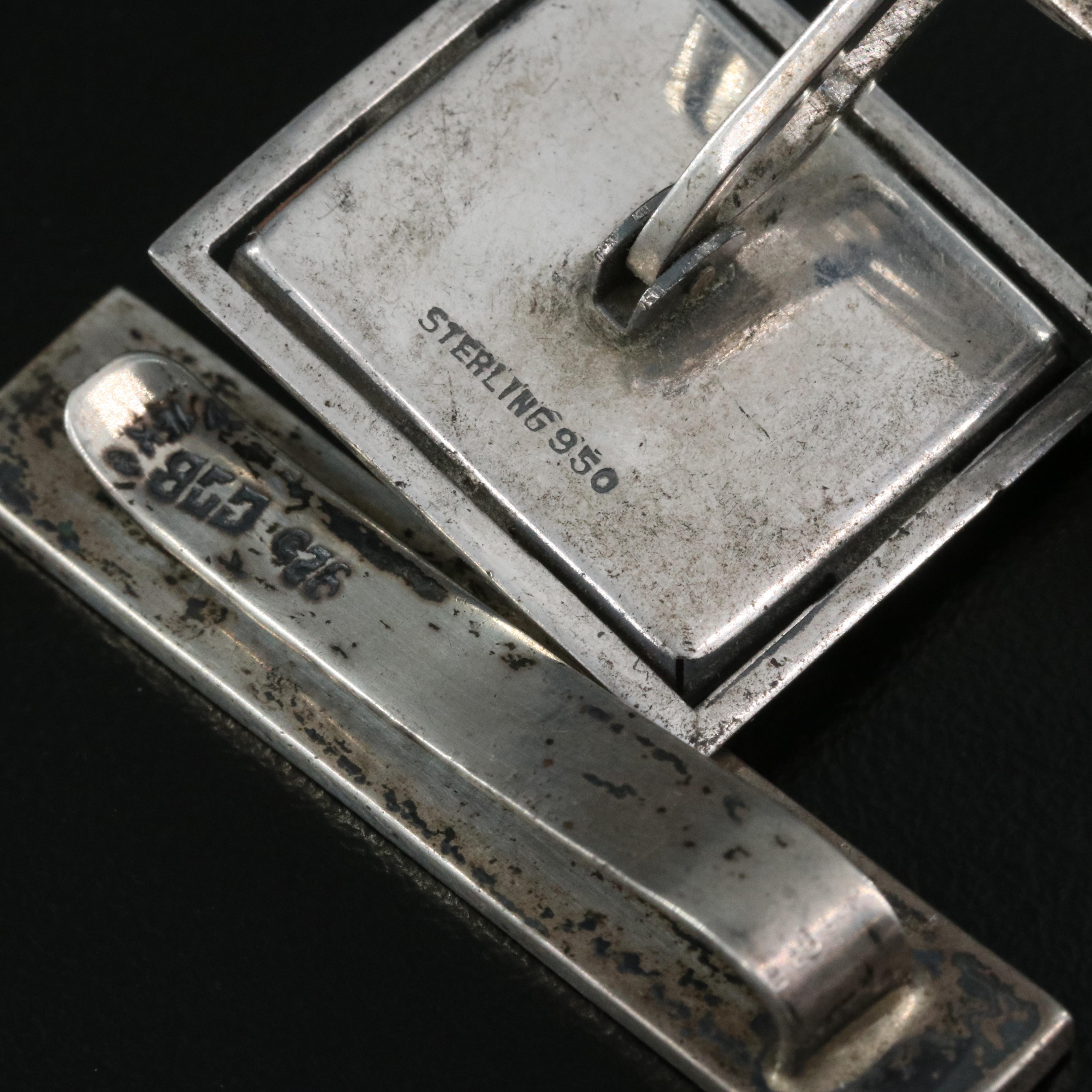 Cufflinks and Tie Bars Including Abalone, Pearl and Mother-of-Pearl