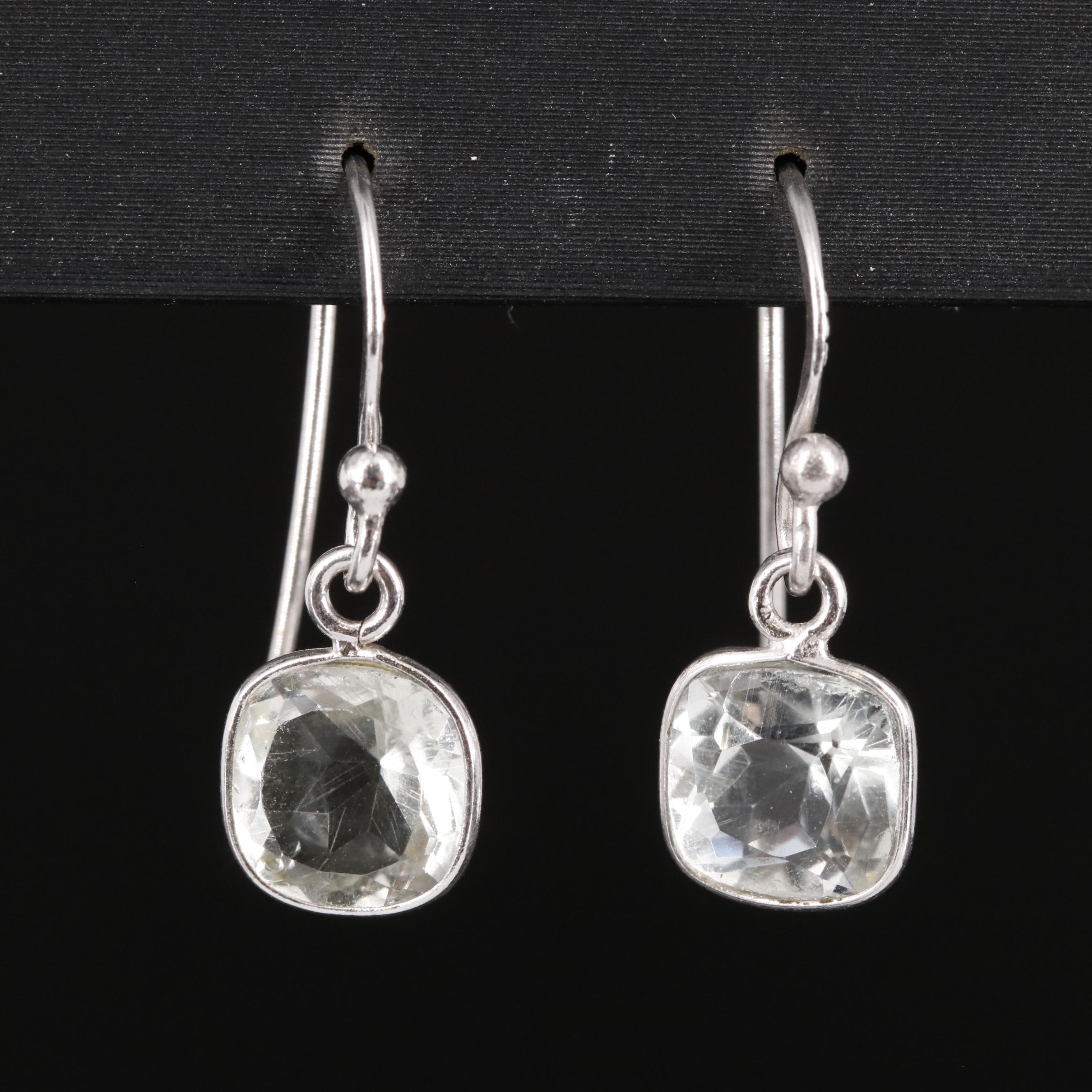 Sterling Prasiolite Dangle Earrings