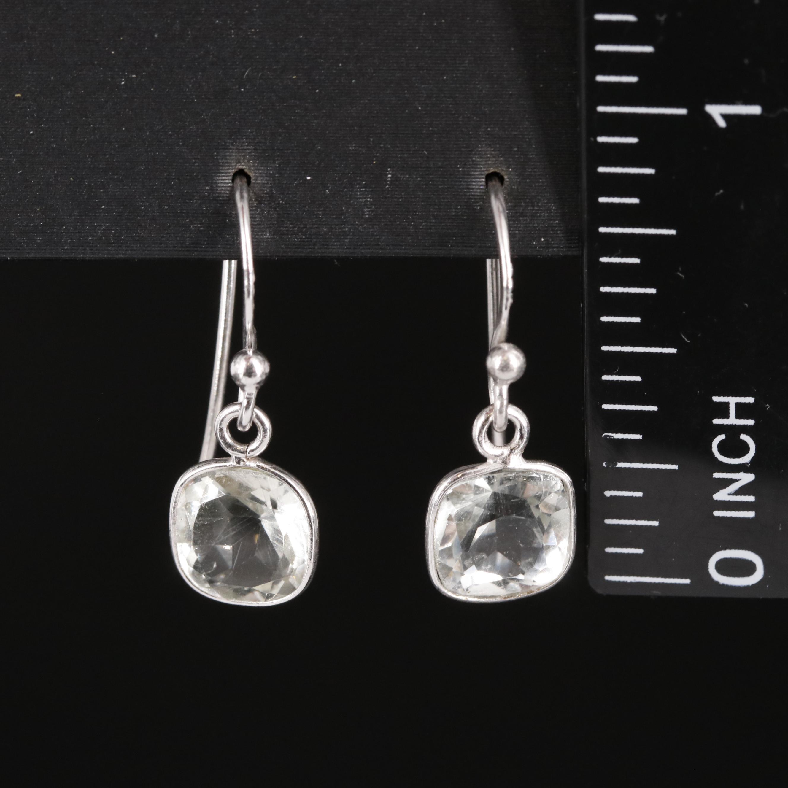 Sterling Prasiolite Dangle Earrings