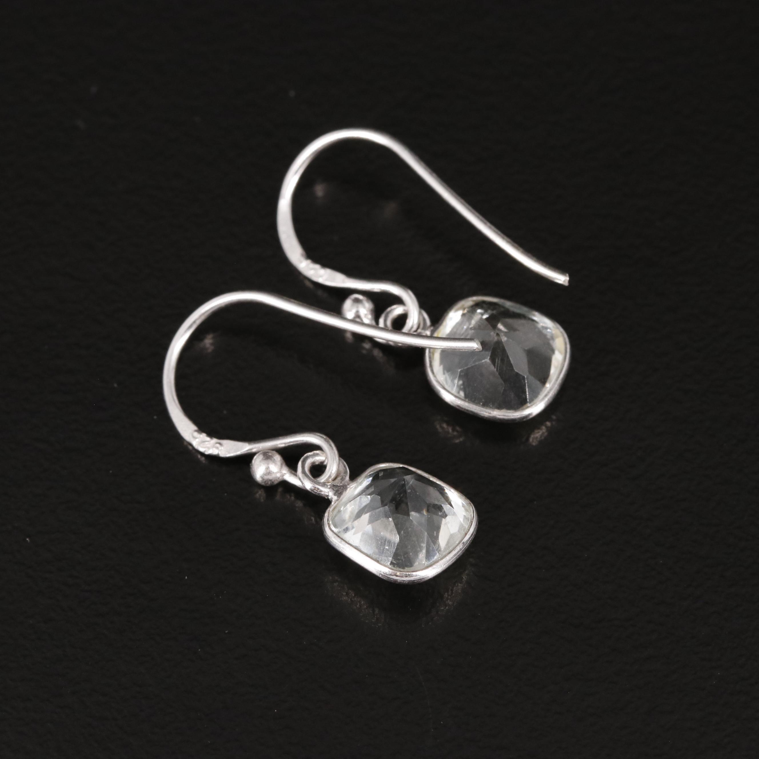 Sterling Prasiolite Dangle Earrings