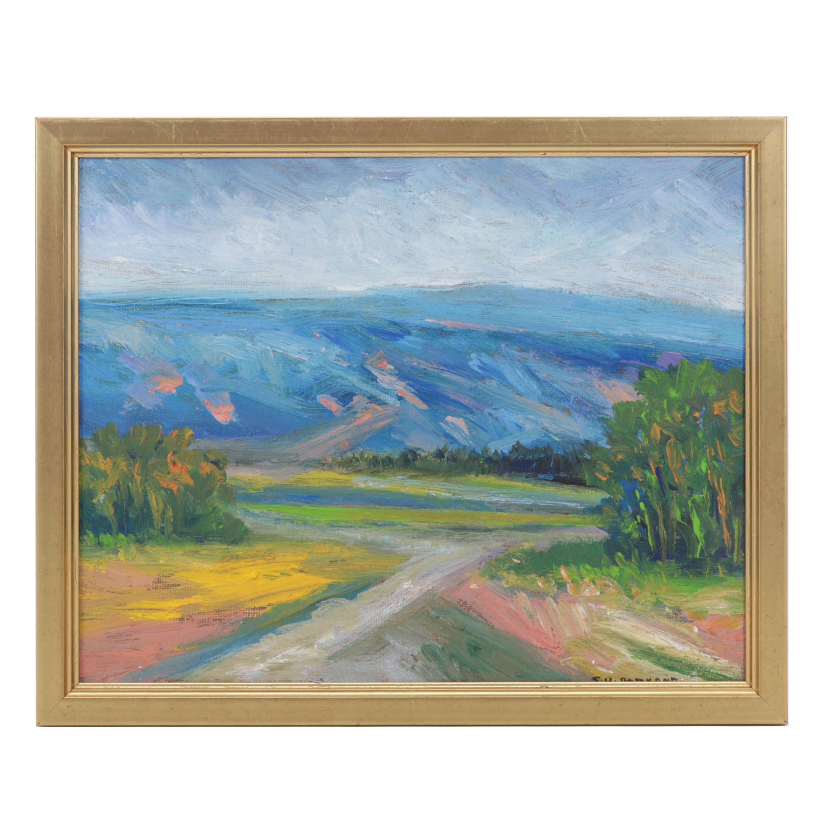 Sulmaz Radvand Oil Painting of Bucolic Country Path, 21st Century