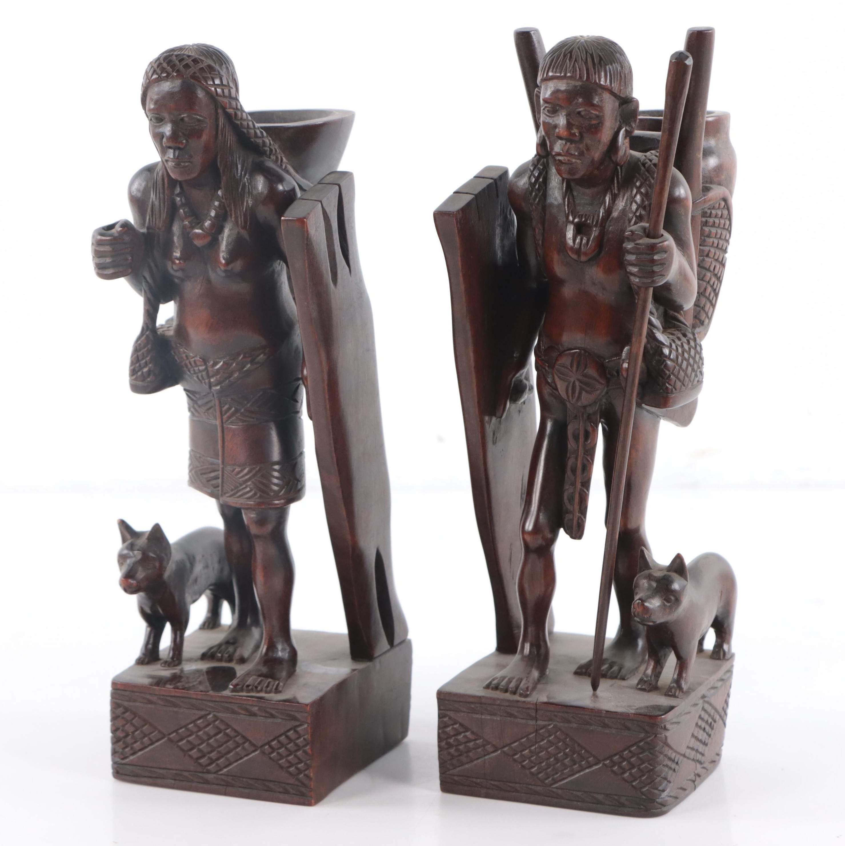 Filipino Carved Wood Figurative Sculptures