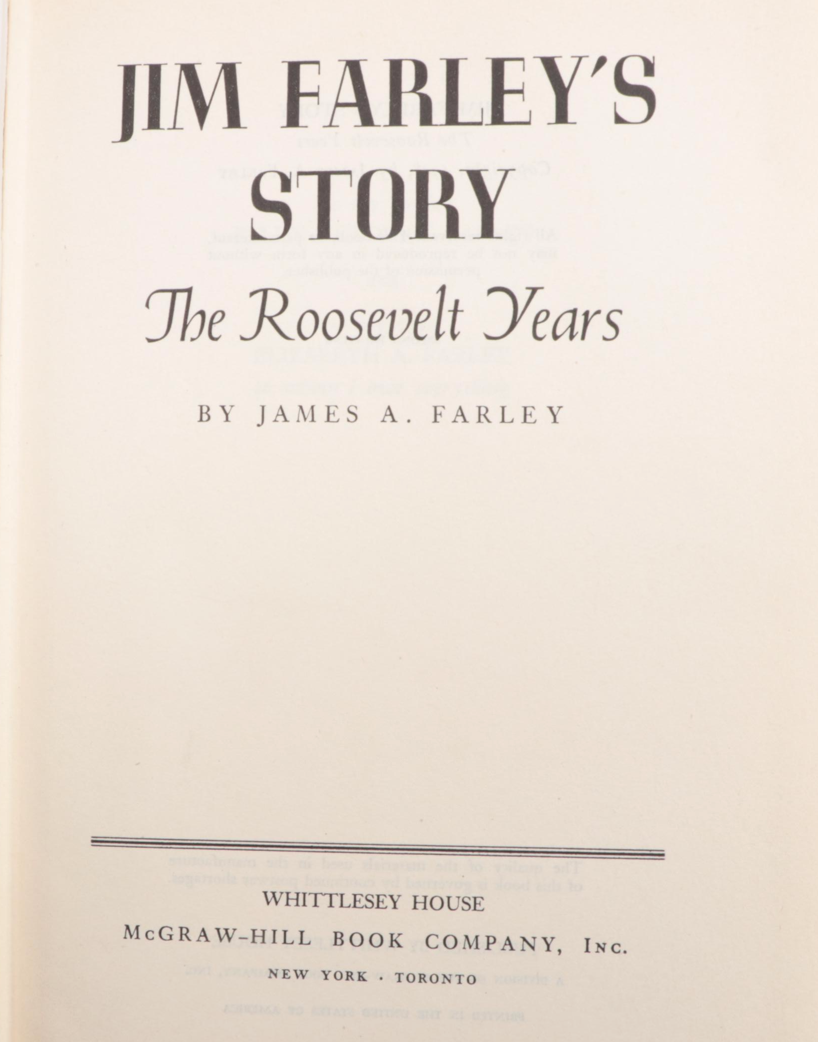 Signed First Edition "Jim Farley's Story: The Roosevelt Years" and More Books