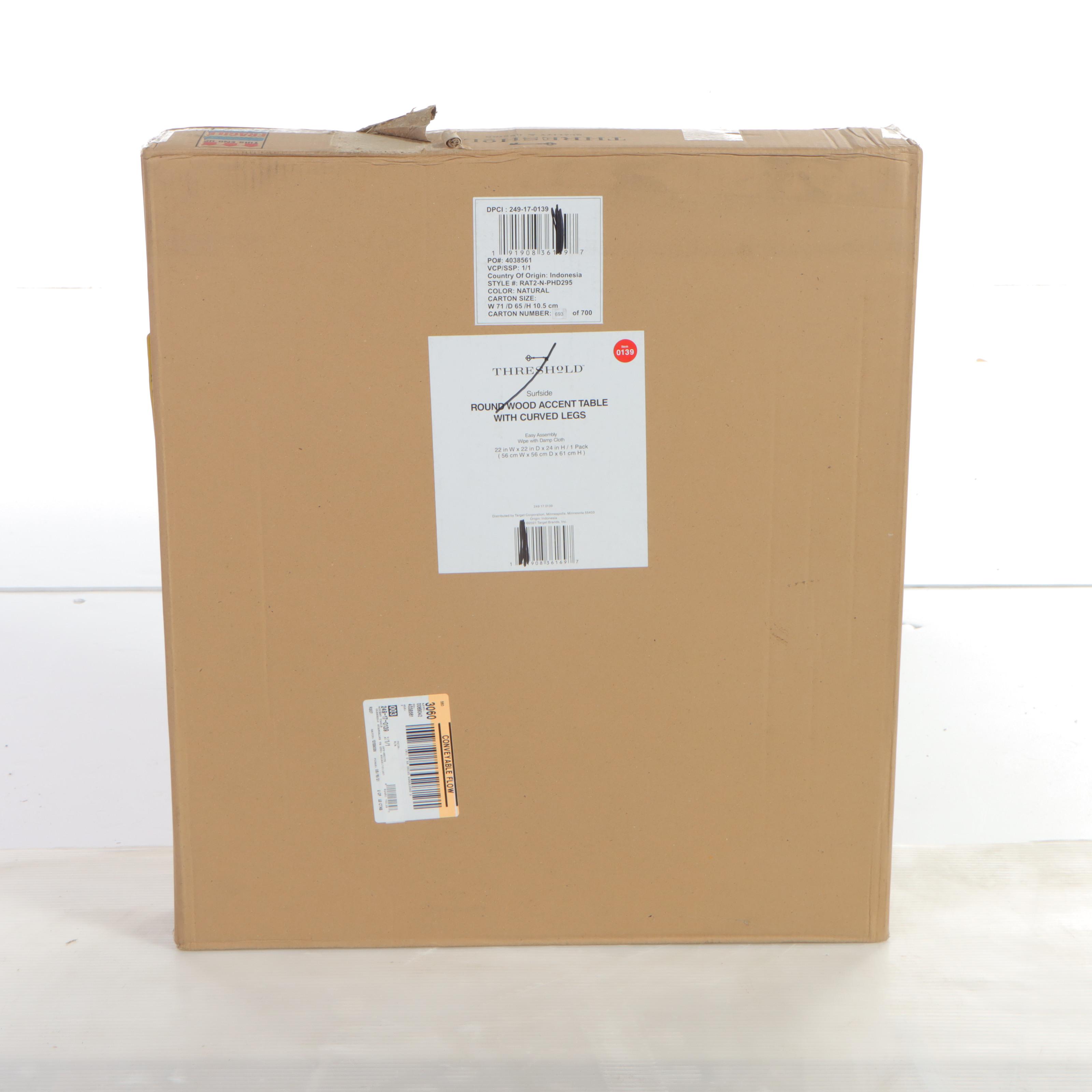 Threshold Surfside Round Wood Accent Table