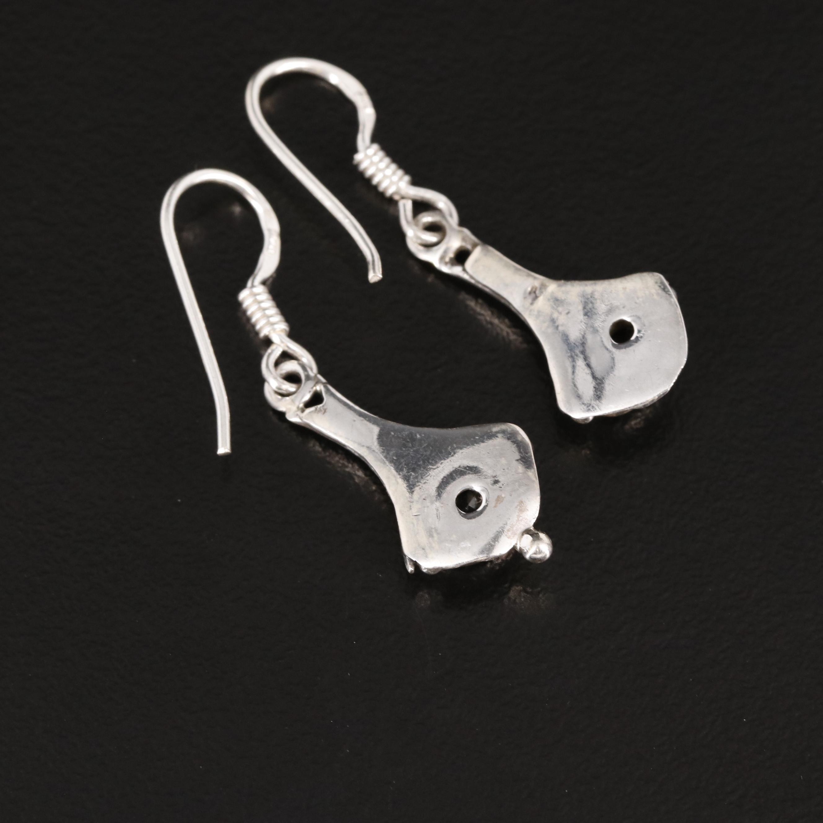 Sterling Sapphire Dangle Earrings