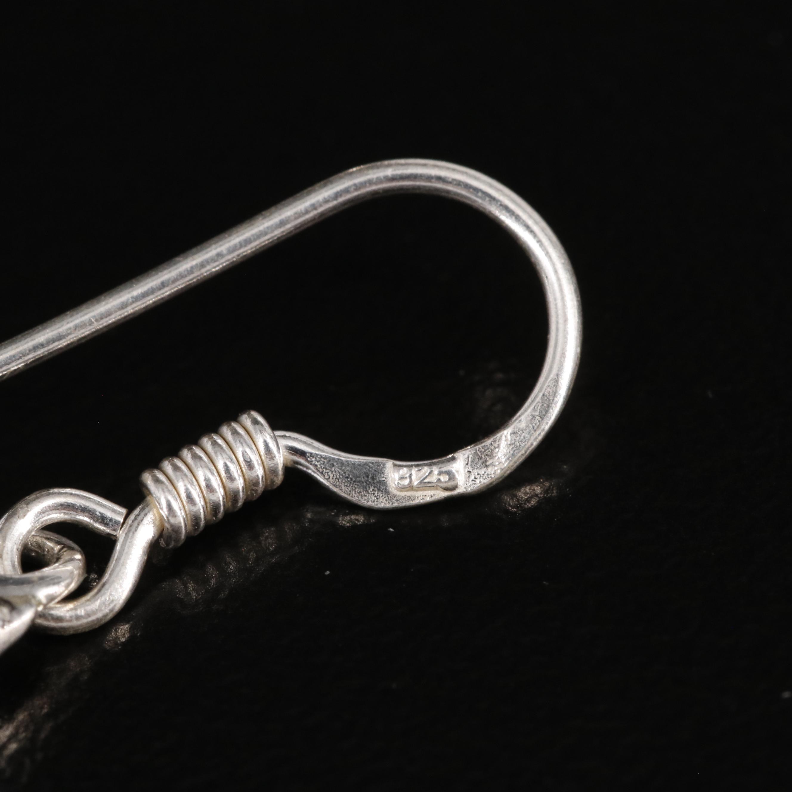 Sterling Sapphire Dangle Earrings