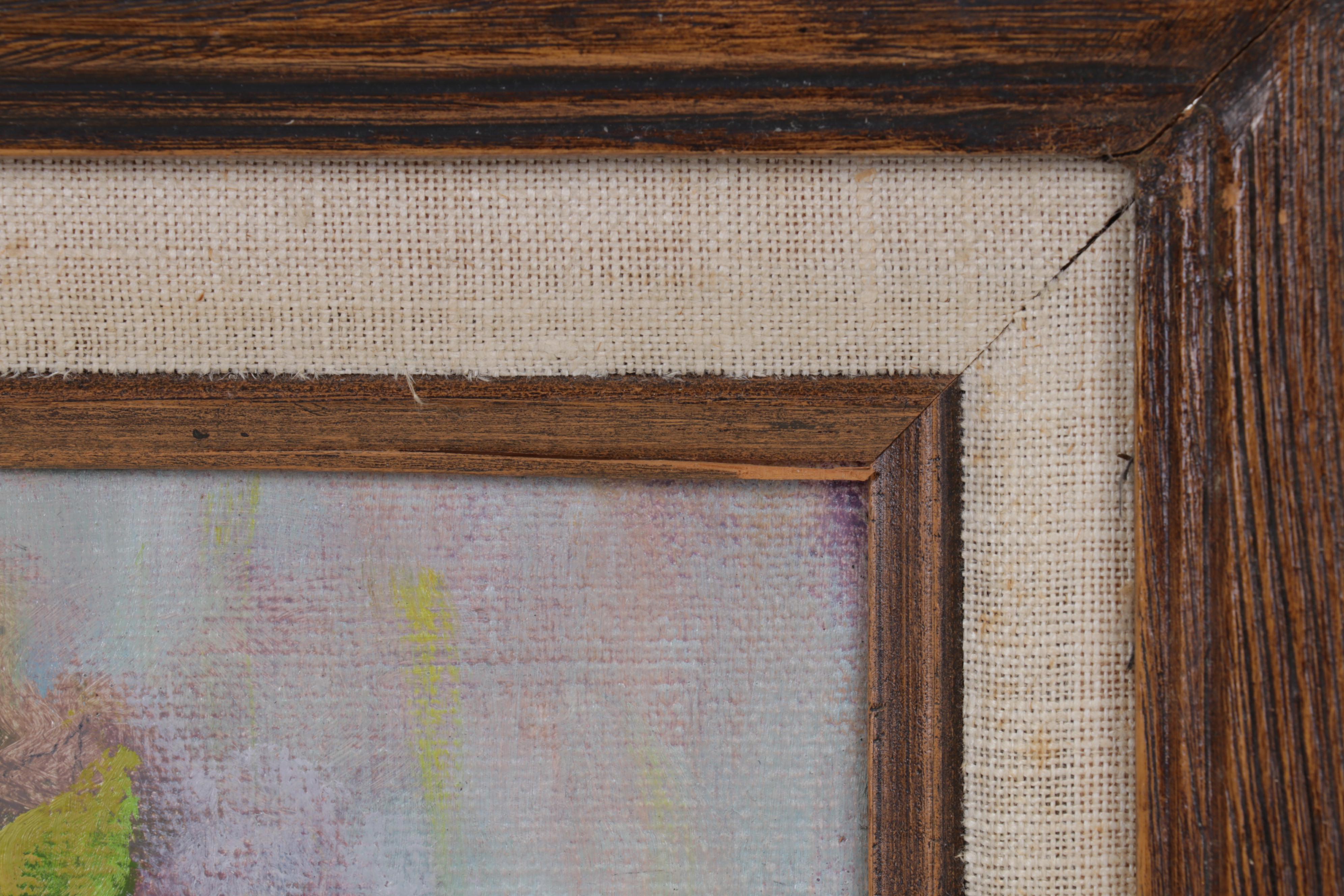 Rebecca Rhodes Oil Painting of Pansy Flowers in Vase