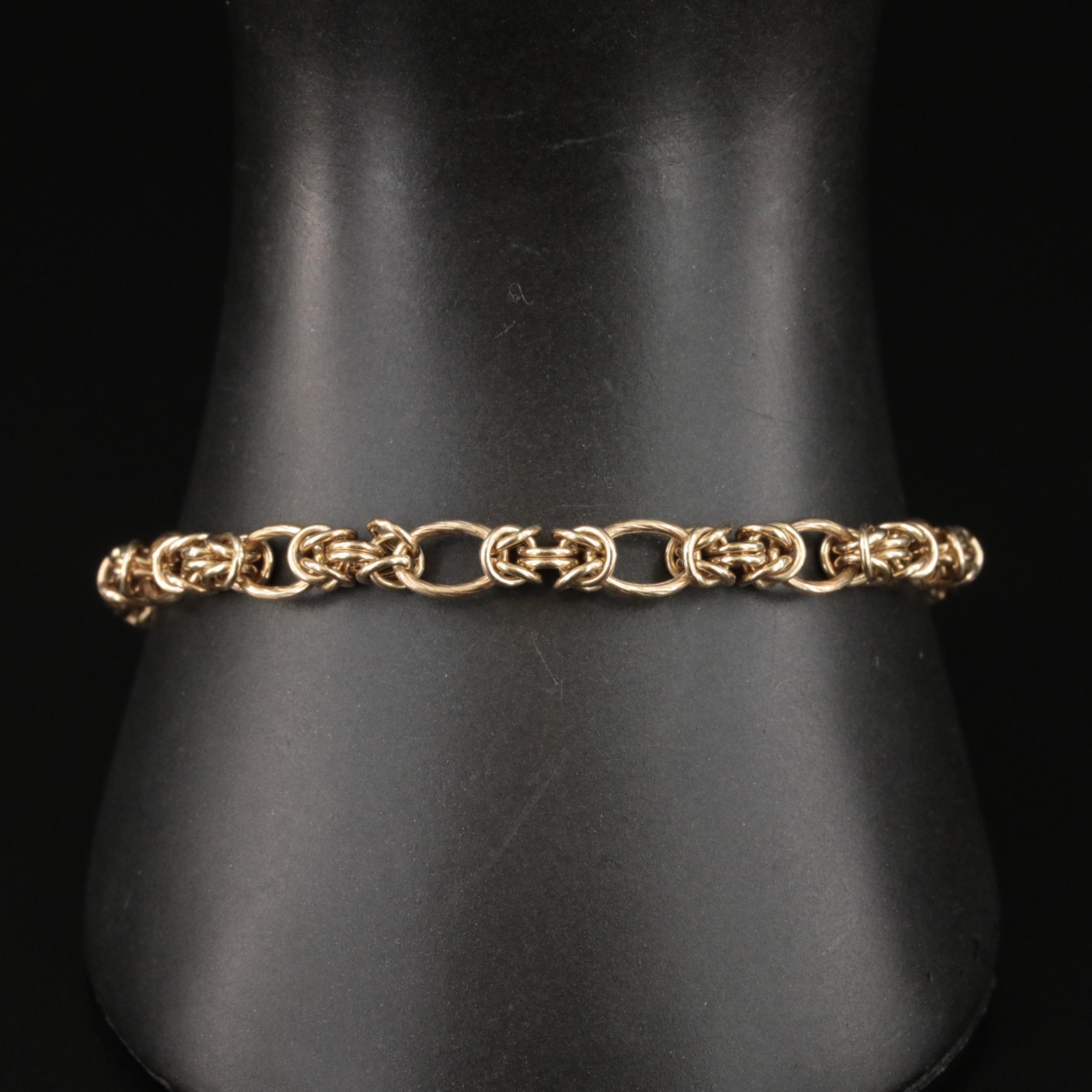 14K Byzantine Chain Station Bracelet