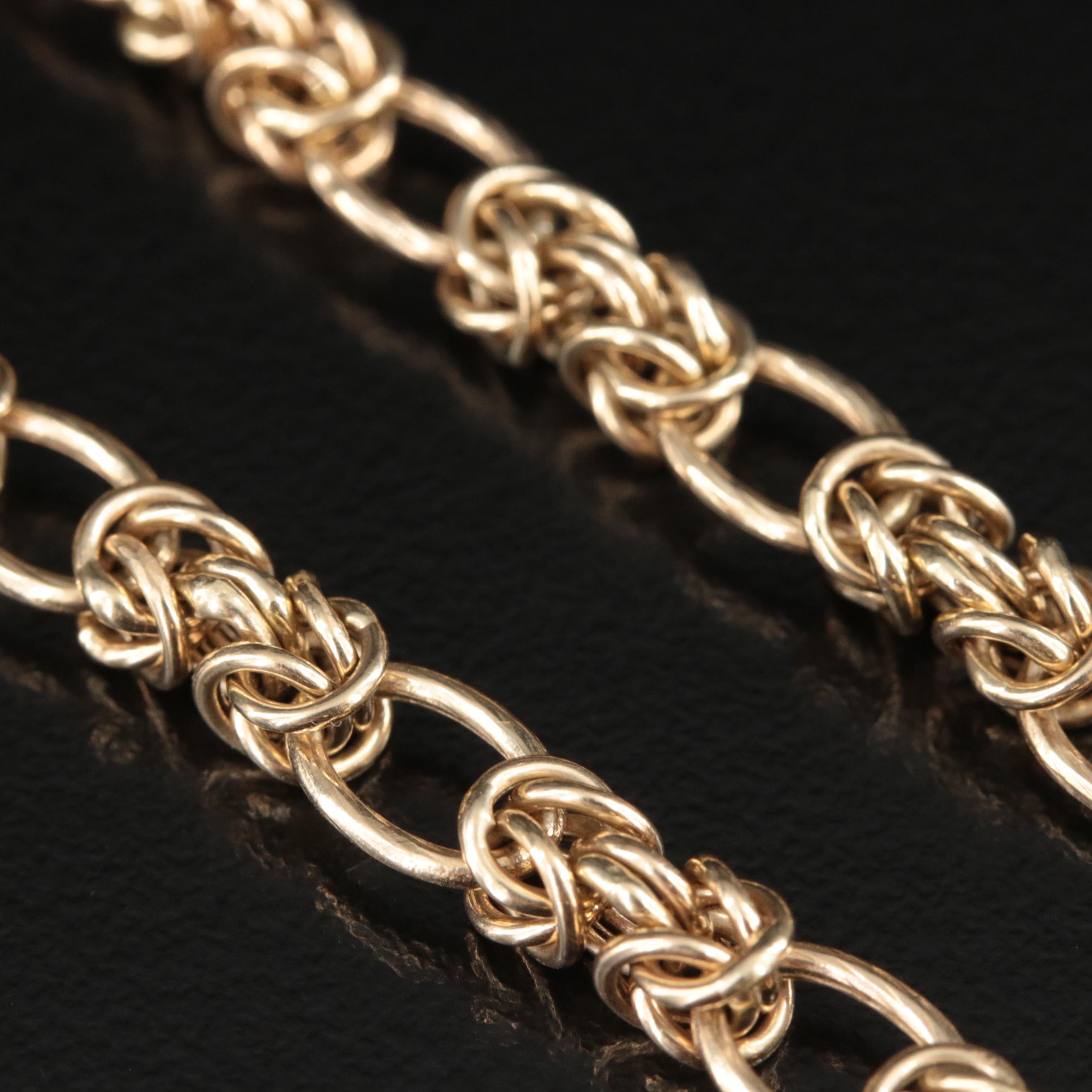 14K Byzantine Chain Station Bracelet