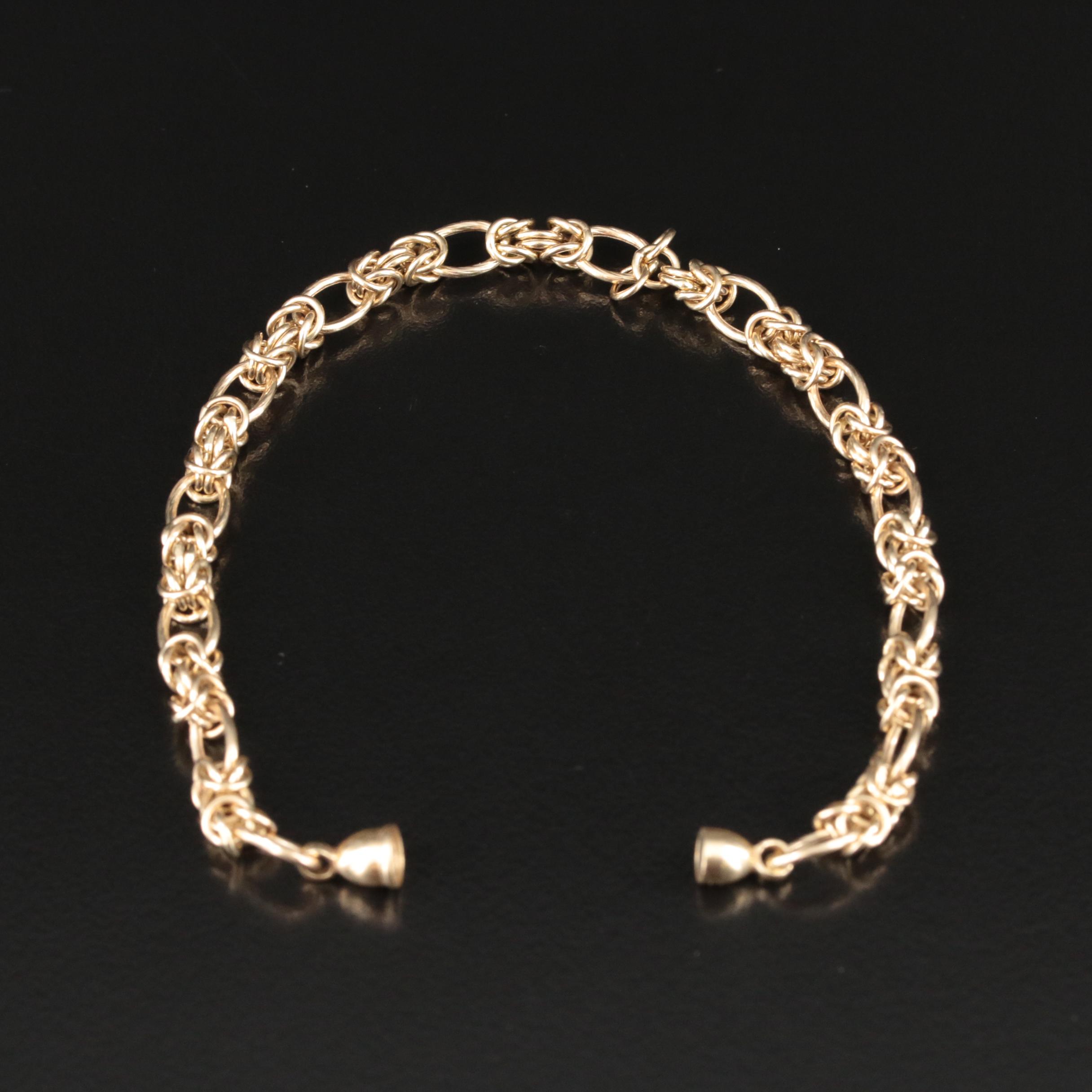 14K Byzantine Chain Station Bracelet