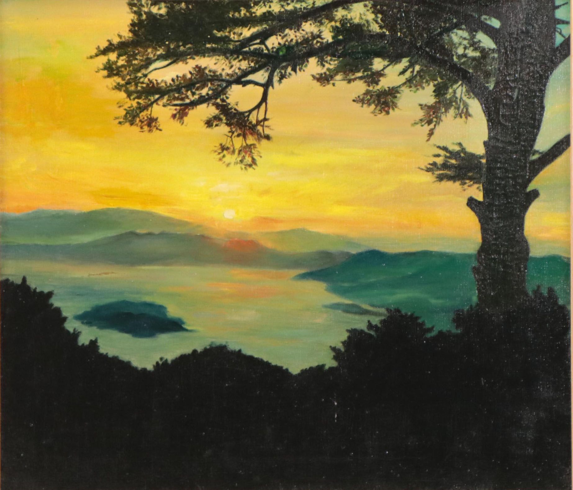 Oil Painting of Sunset Landscape