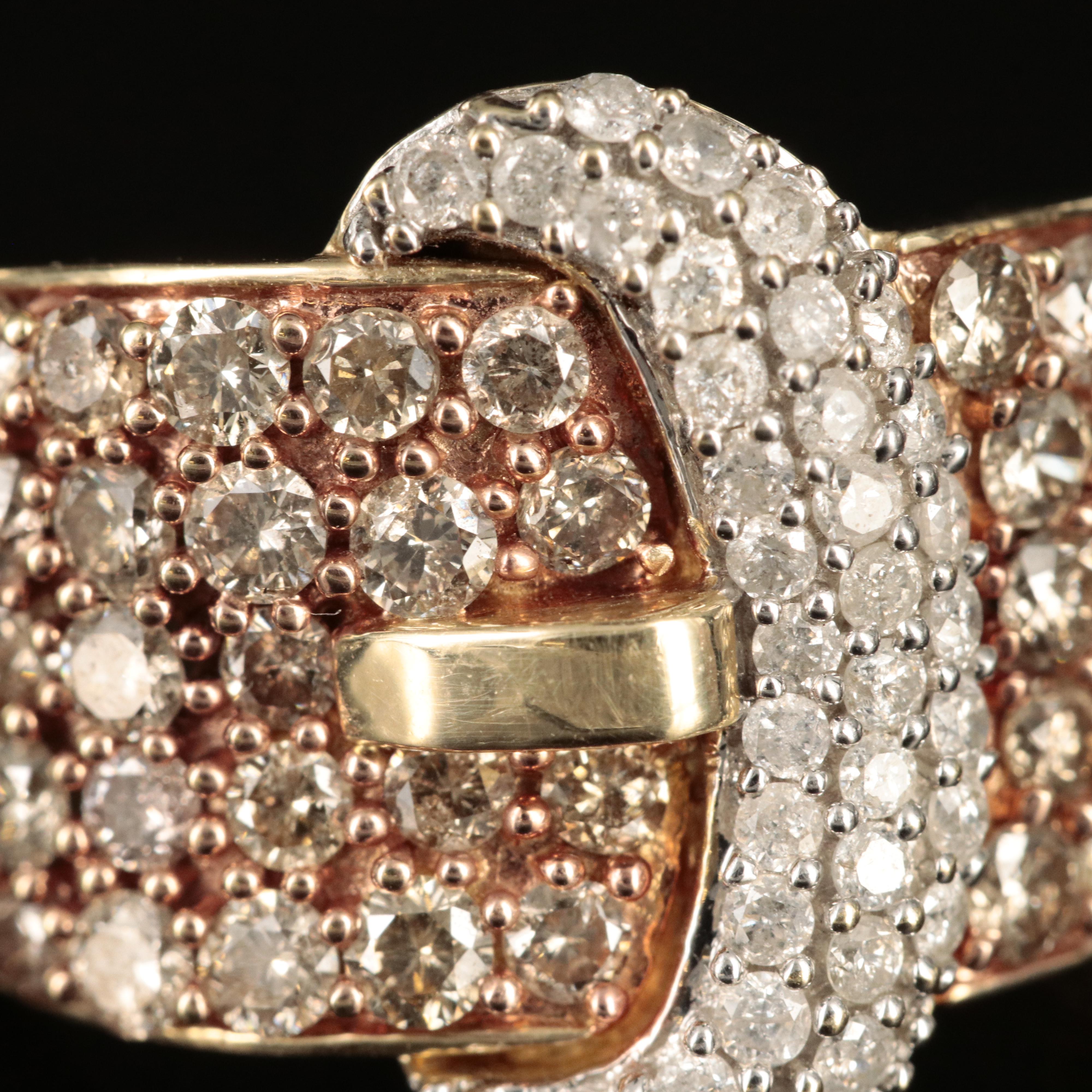 10K 1.96 CTW Pavé Diamond Buckle Ring