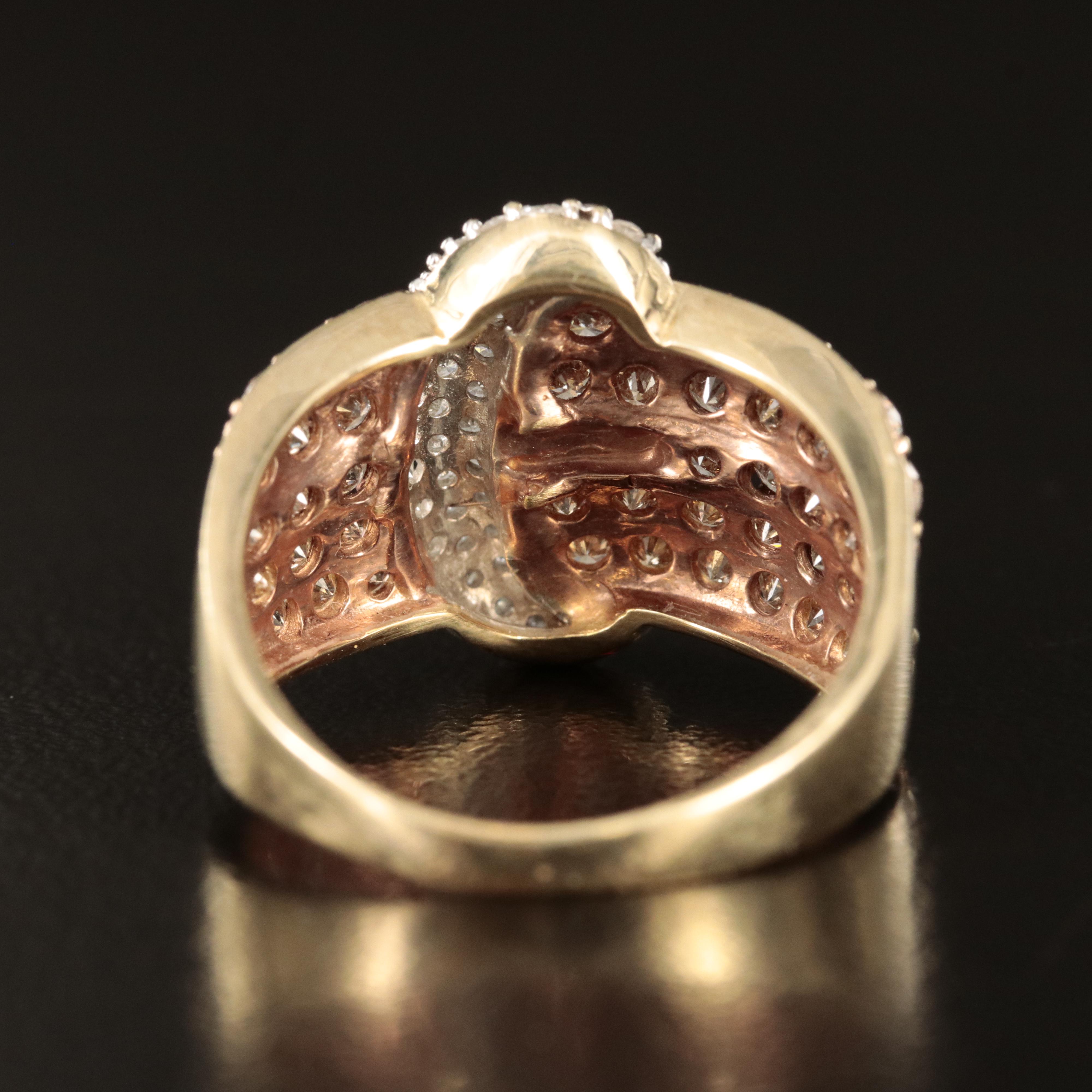 10K 1.96 CTW Pavé Diamond Buckle Ring