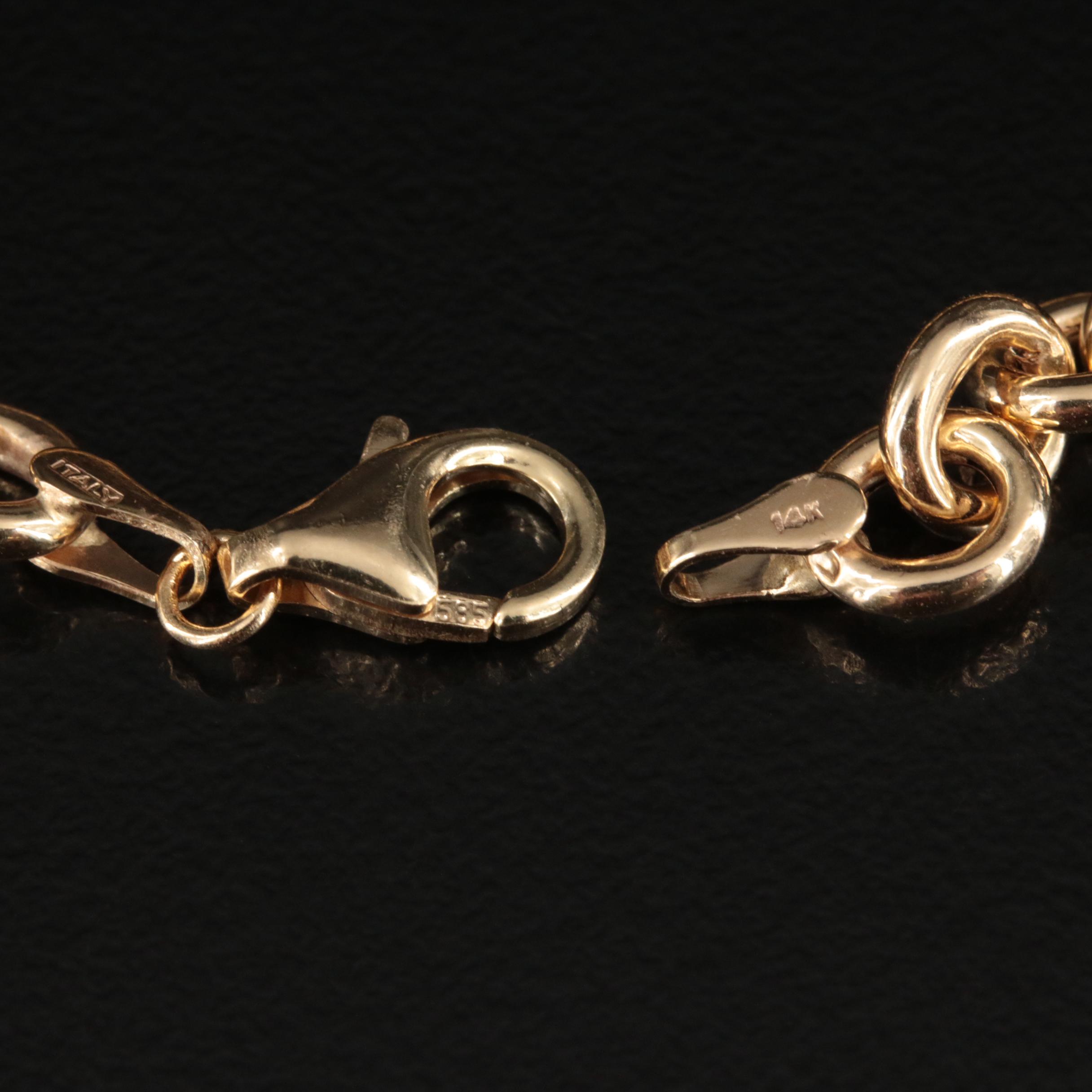 14K Cable Chain Bracelet