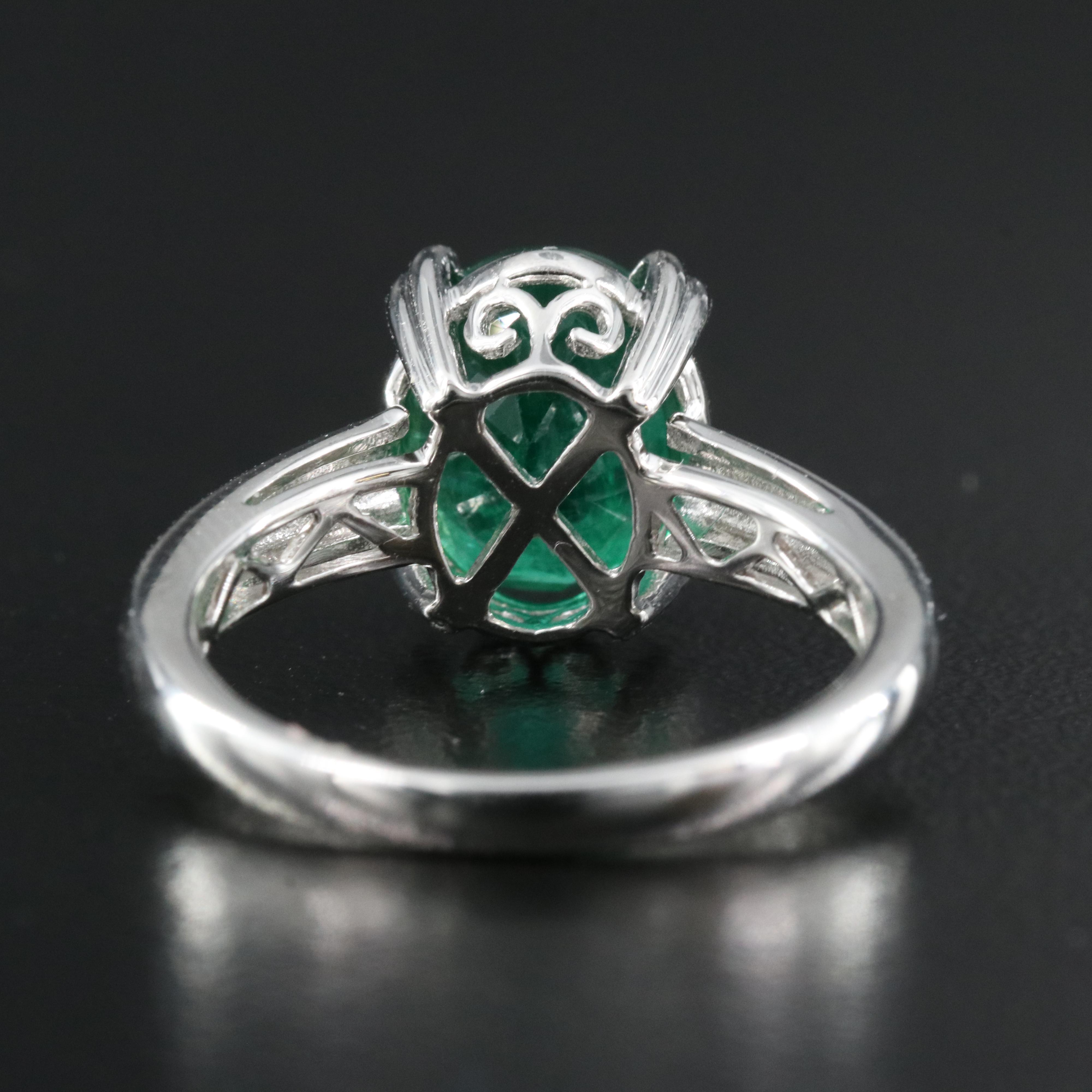 14K 3.10 CT Emerald Solitaire Ring