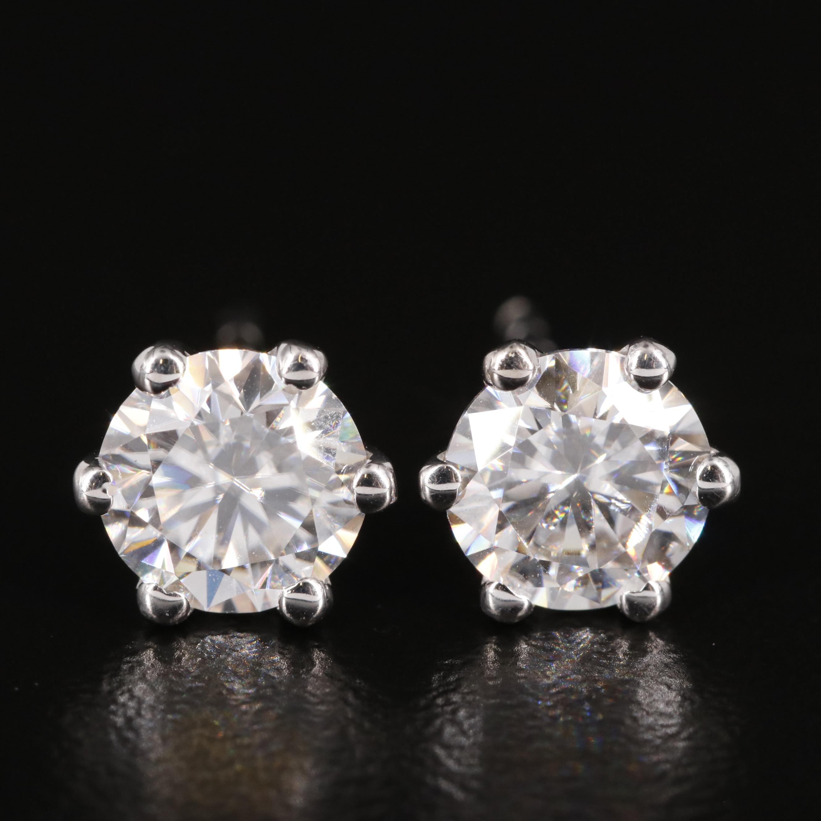 Sterling Moissanite Stud Earrings