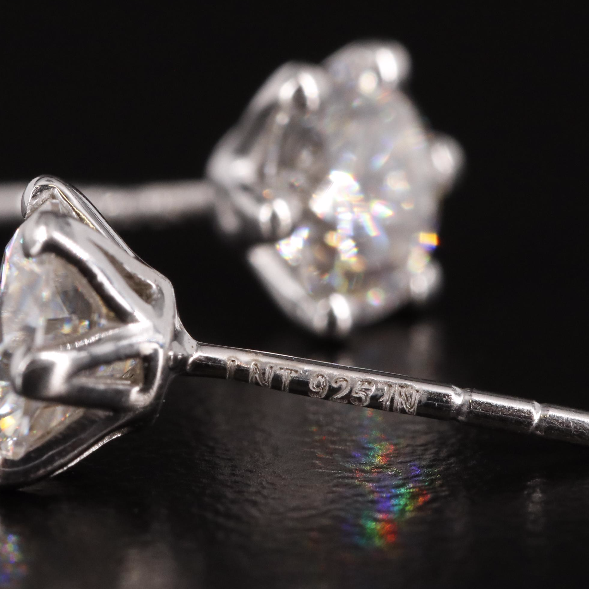 Sterling Moissanite Stud Earrings
