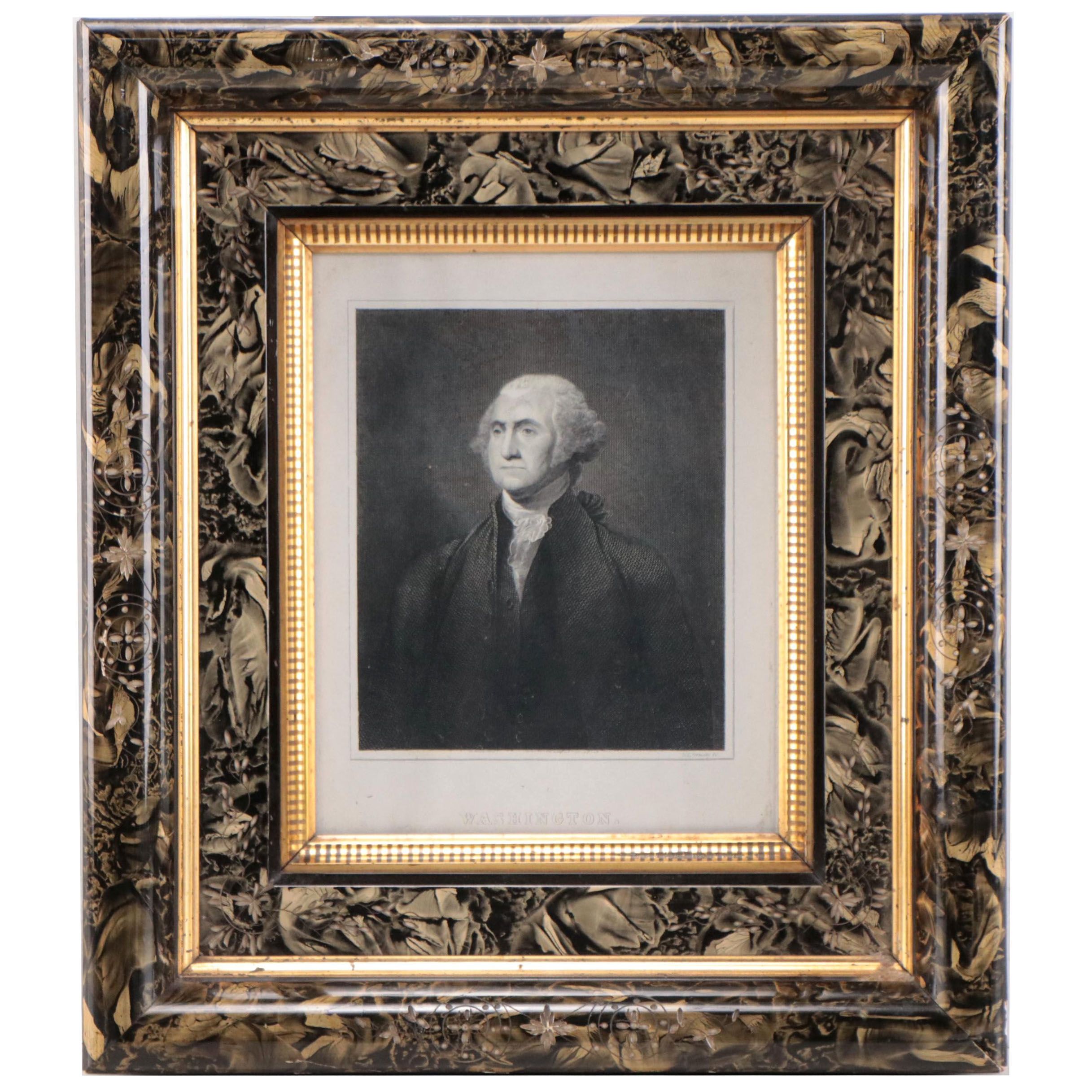 Offset Lithograph Portrait of George Washington after Gilbert Stuart