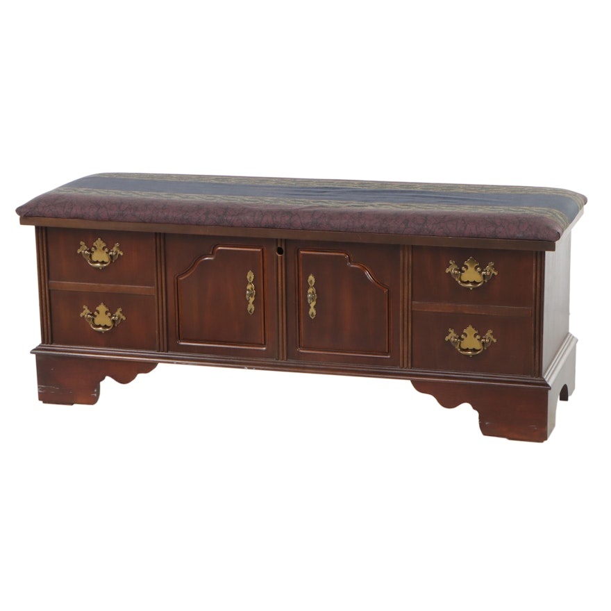 Lane "Aroma-Tite" Chippendale Style Cherrywood and Cedar Blanket Chest/Bench