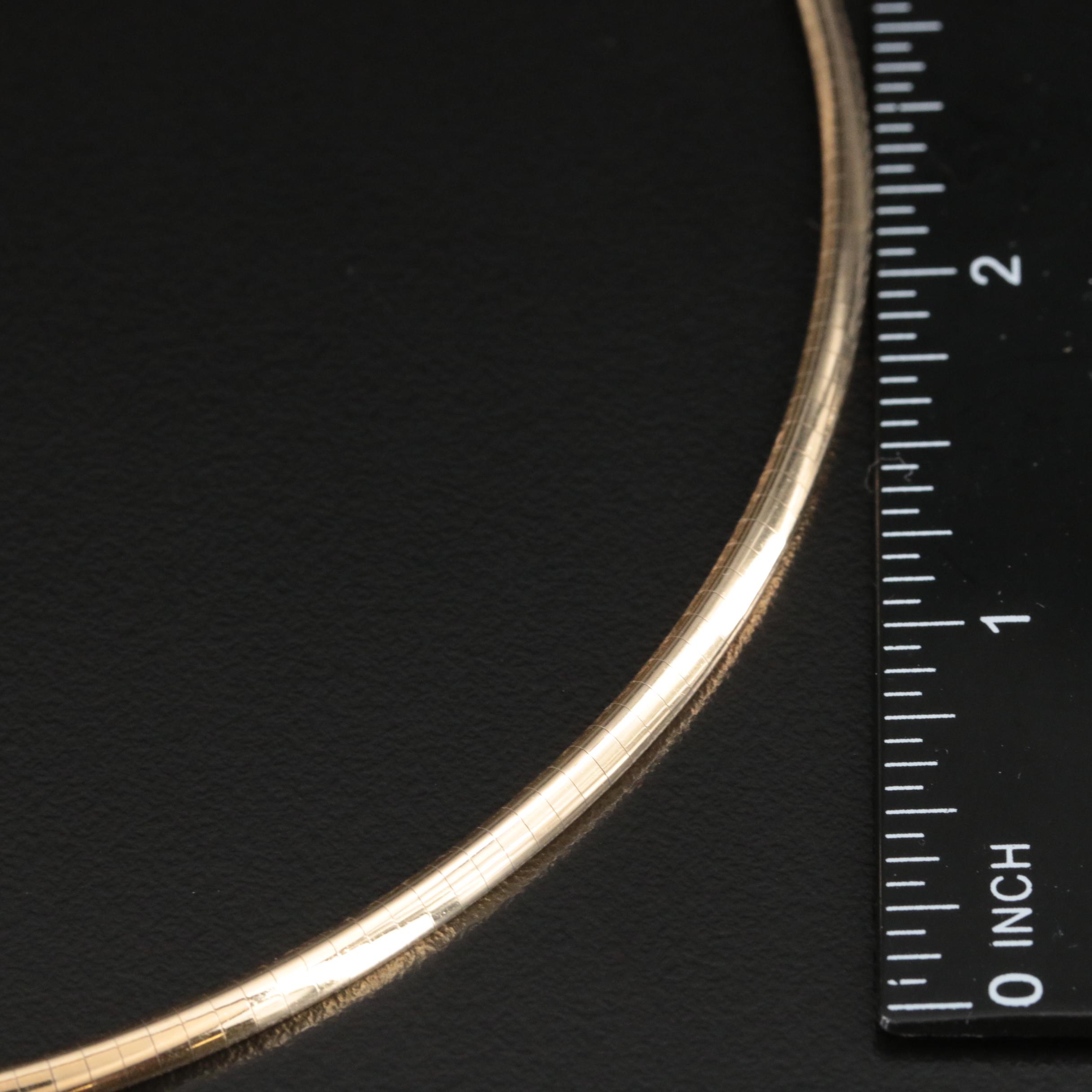 Italian 14K Omega Chain Necklace