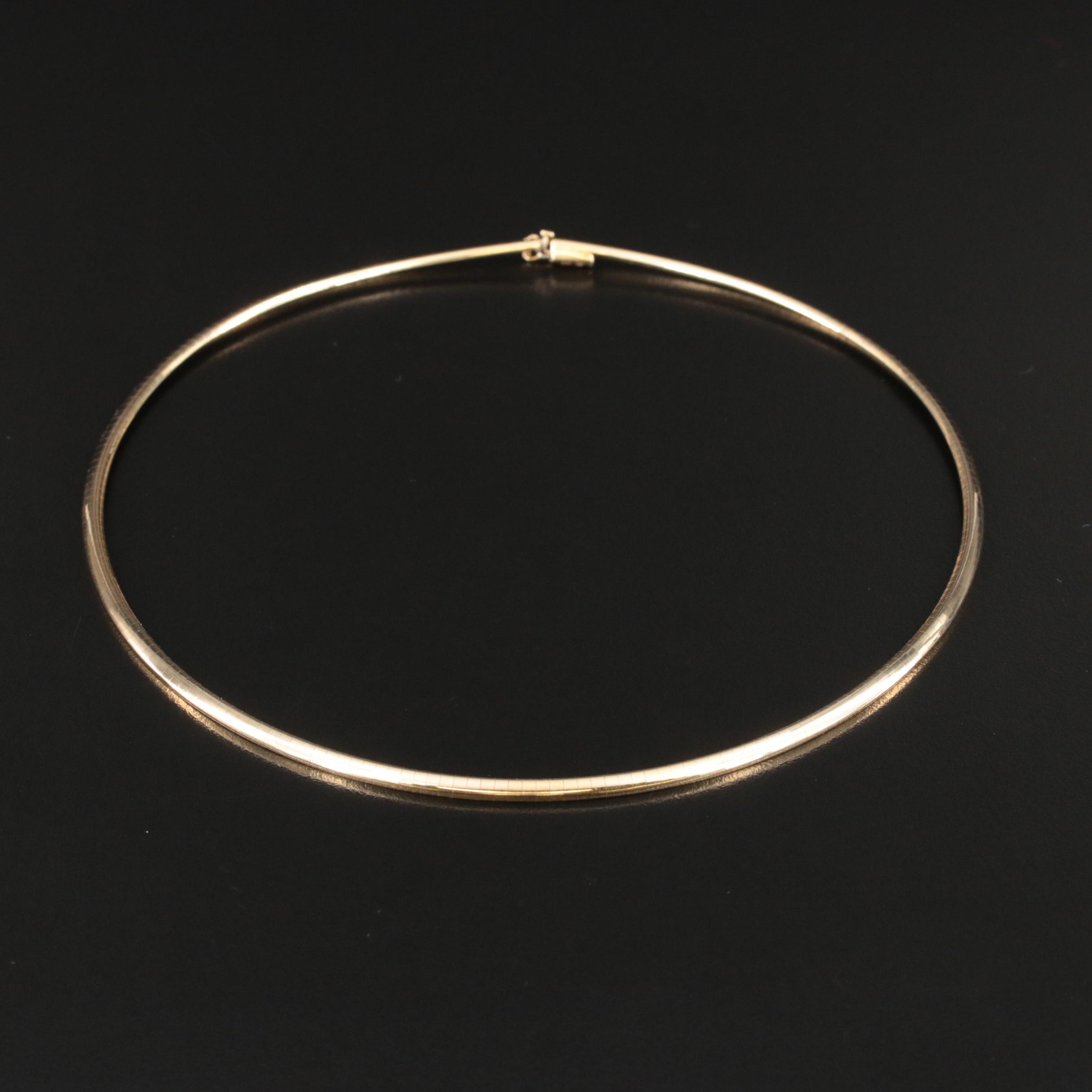 Italian 14K Omega Chain Necklace