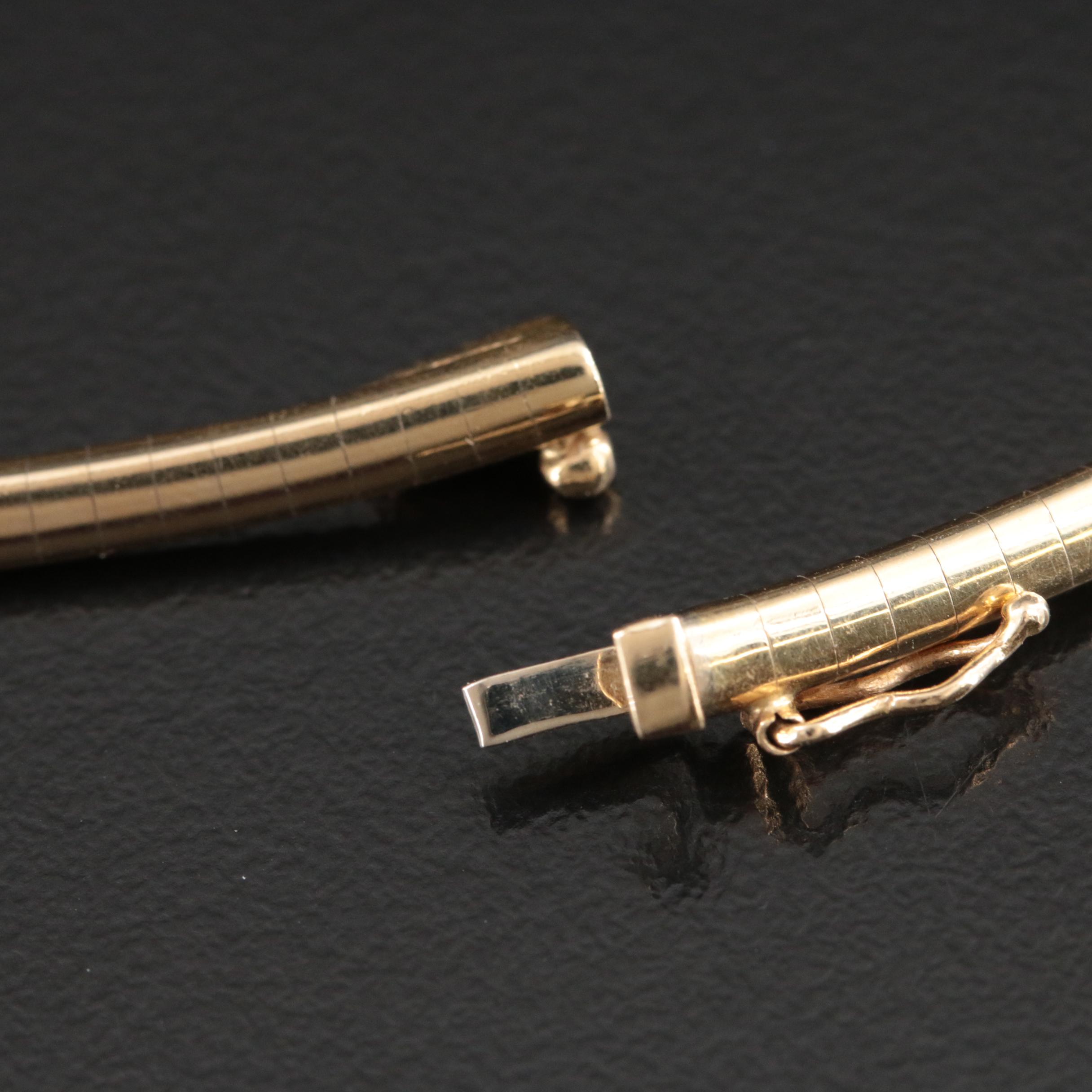 Italian 14K Omega Chain Necklace